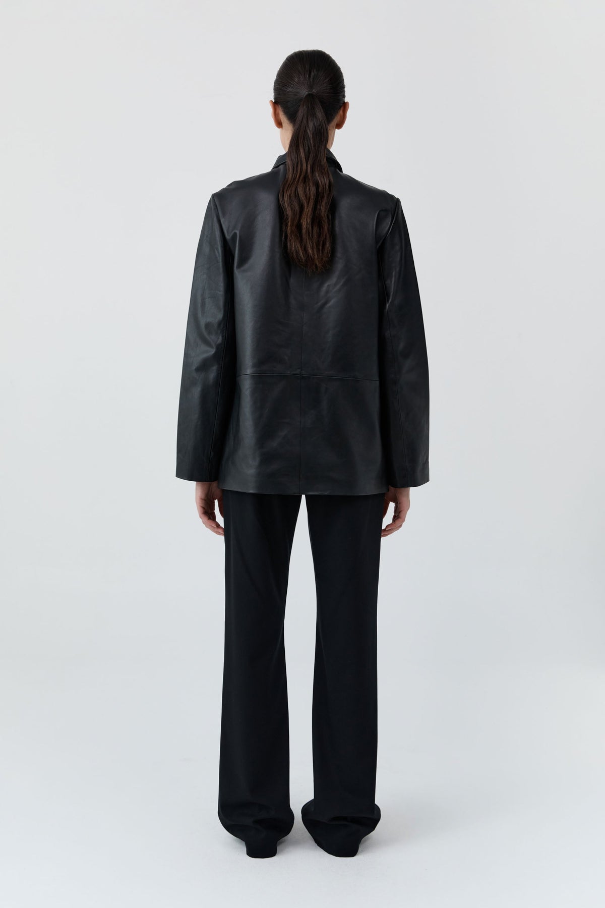 Four Pocket Leather Jacket - Black