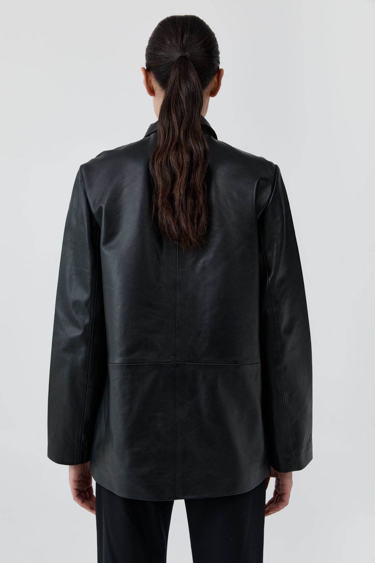 Four Pocket Leather Jacket - Black