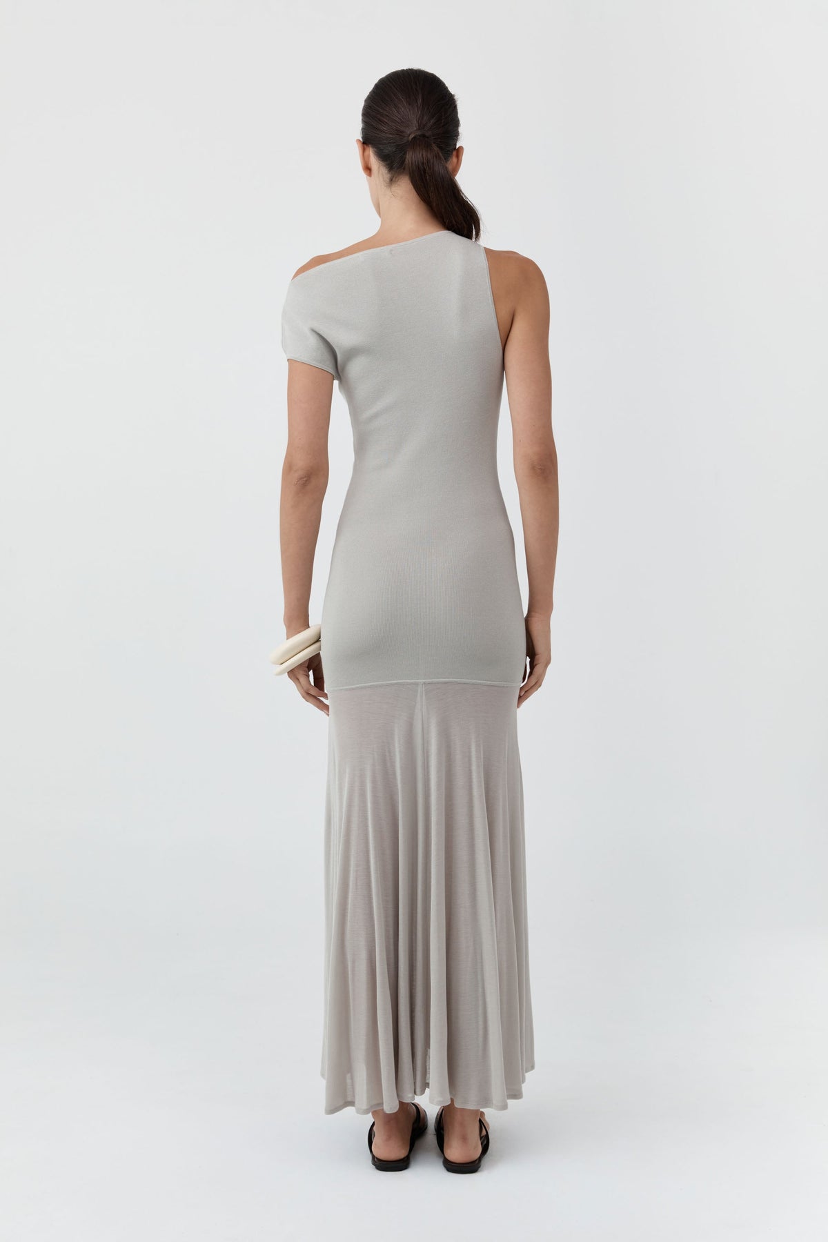 Fine Jersey Circle Hem Dress - Soft Ash
