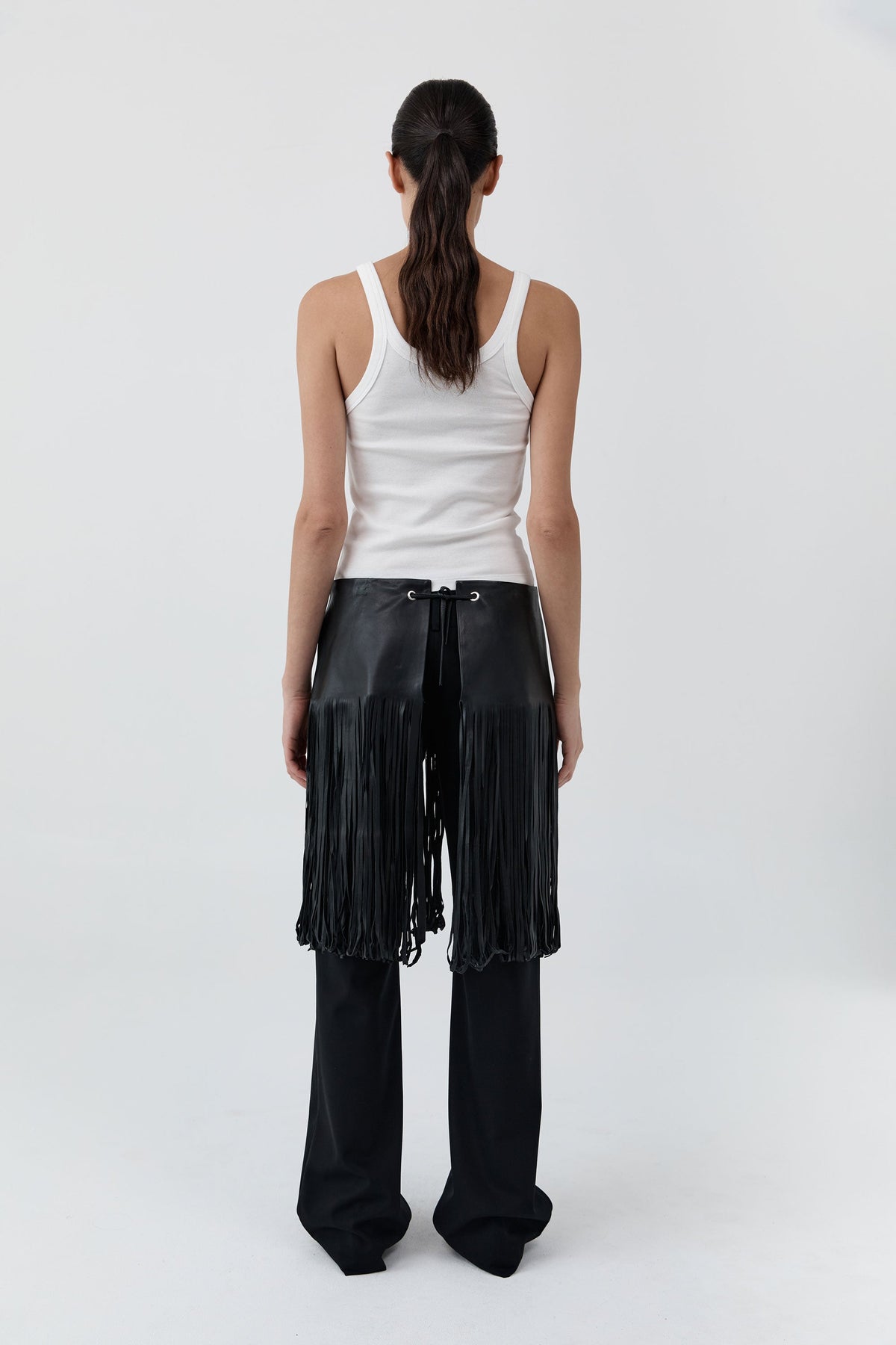 Fringe Belt Skirt - Black