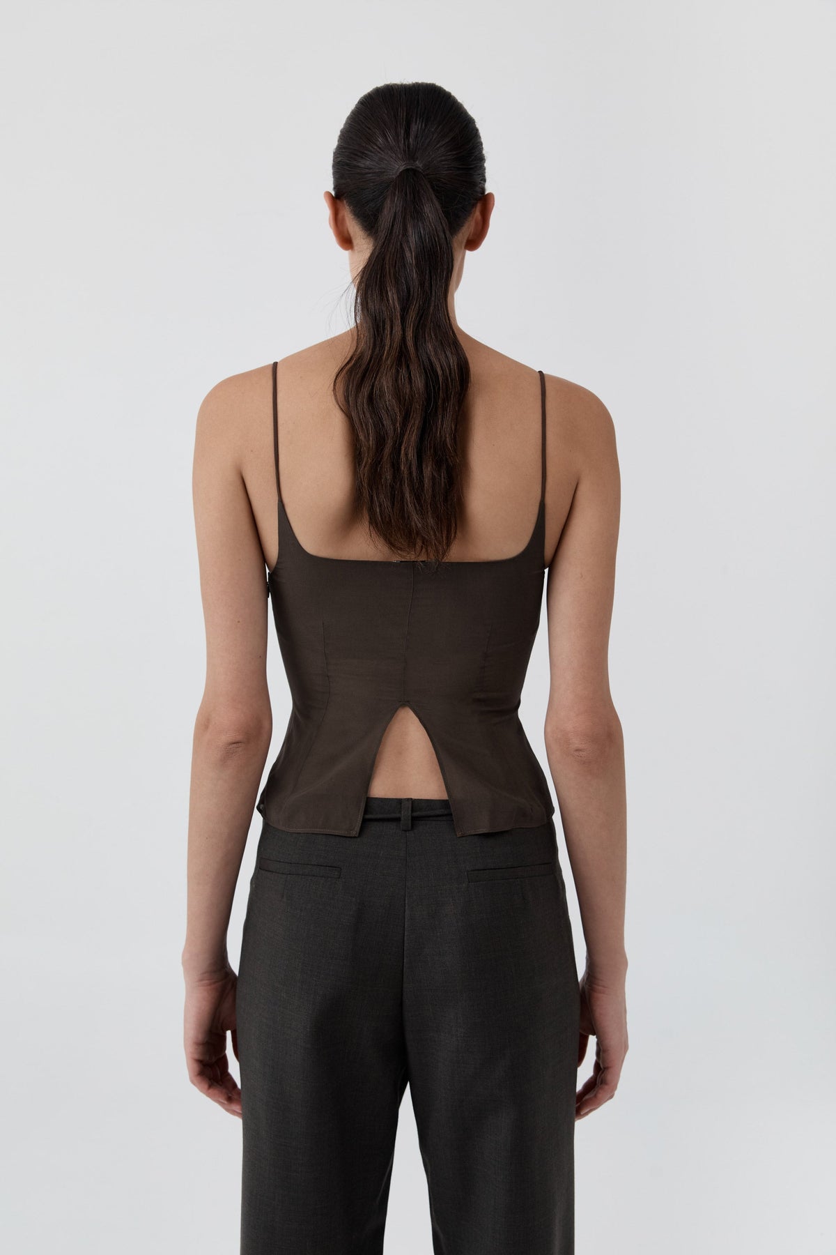 Stretch Silk Cami - Cedar