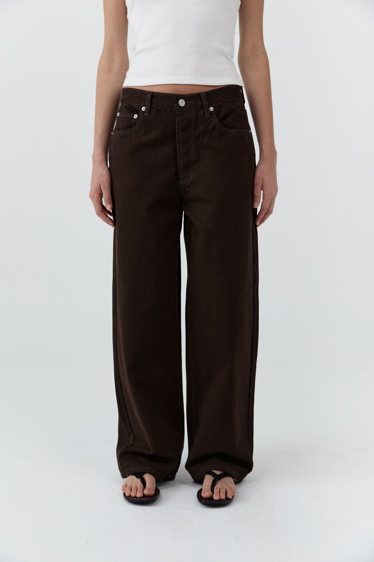 Canvas Classic Mid Rise Jeans - Bark