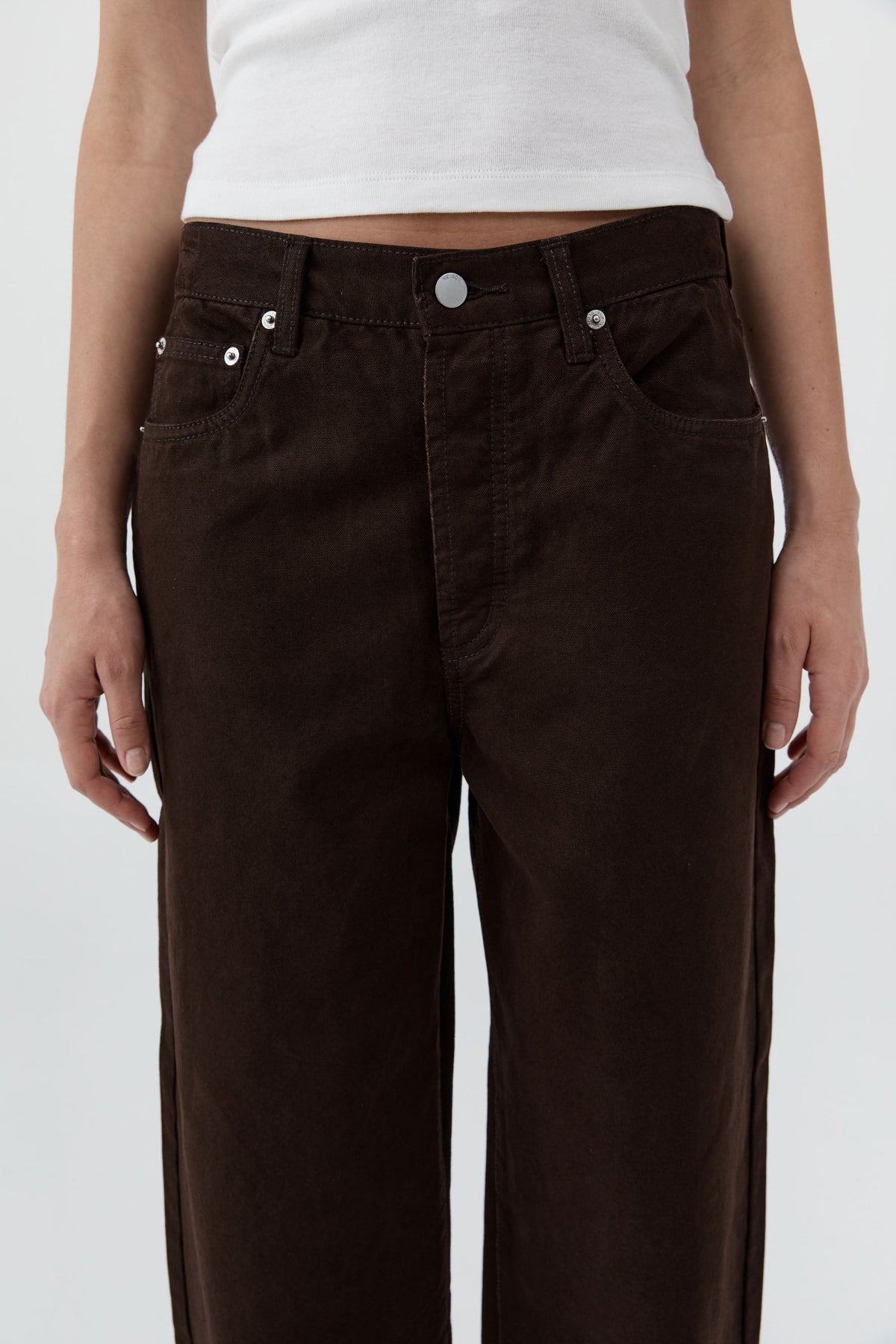 Canvas Classic Mid Rise Jeans - Bark