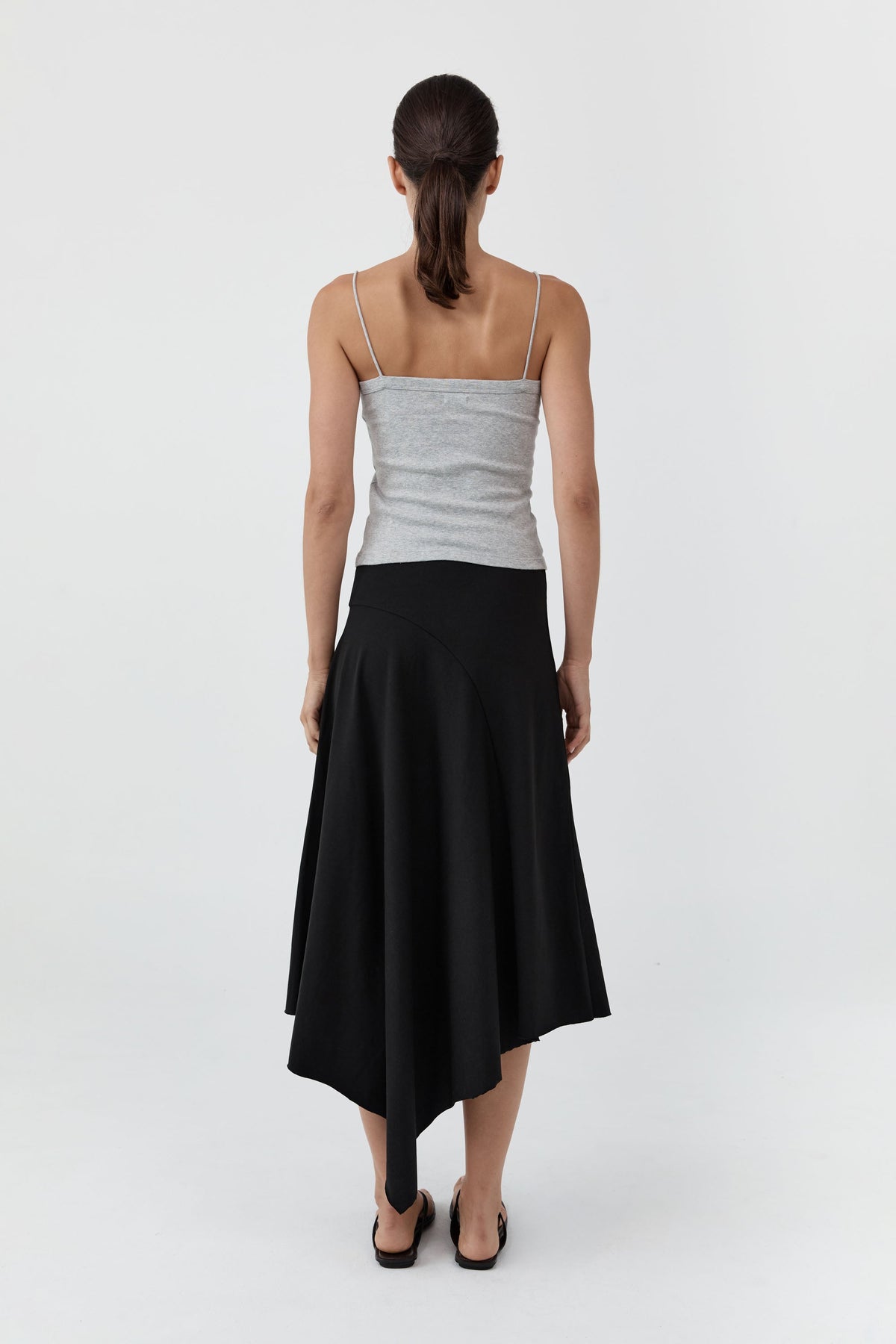 Asymm Drape Skirt - Black