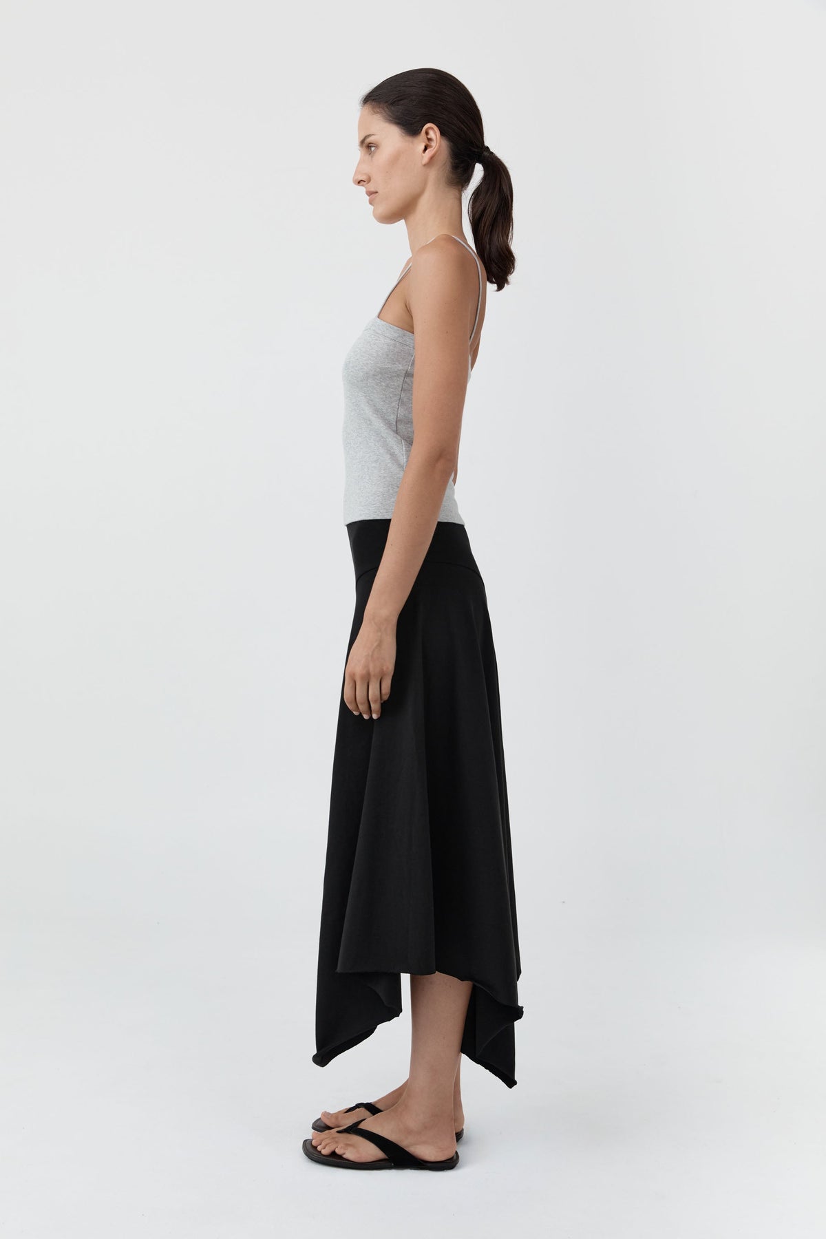 Asymm Drape Skirt - Black