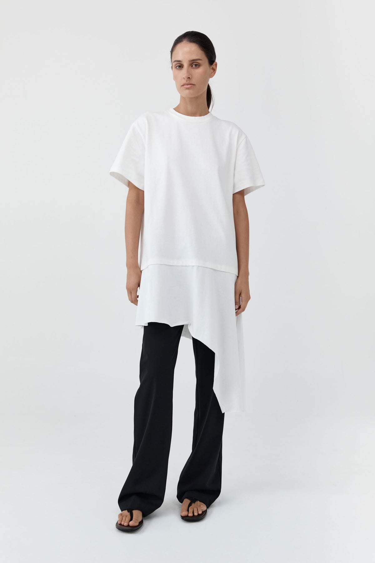 Layered Tee Mini Dress - Off White