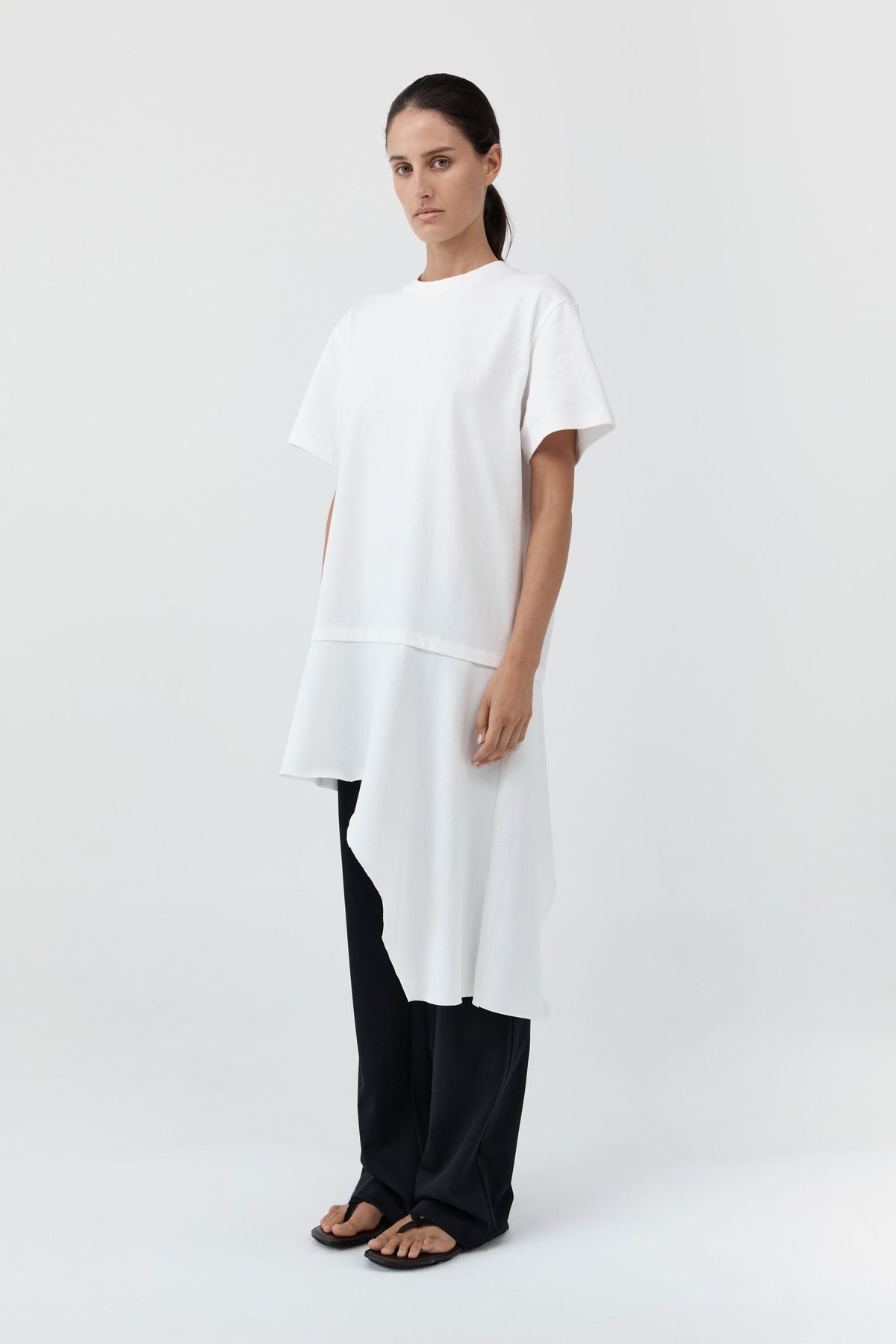 Layered Tee Mini Dress - Off White