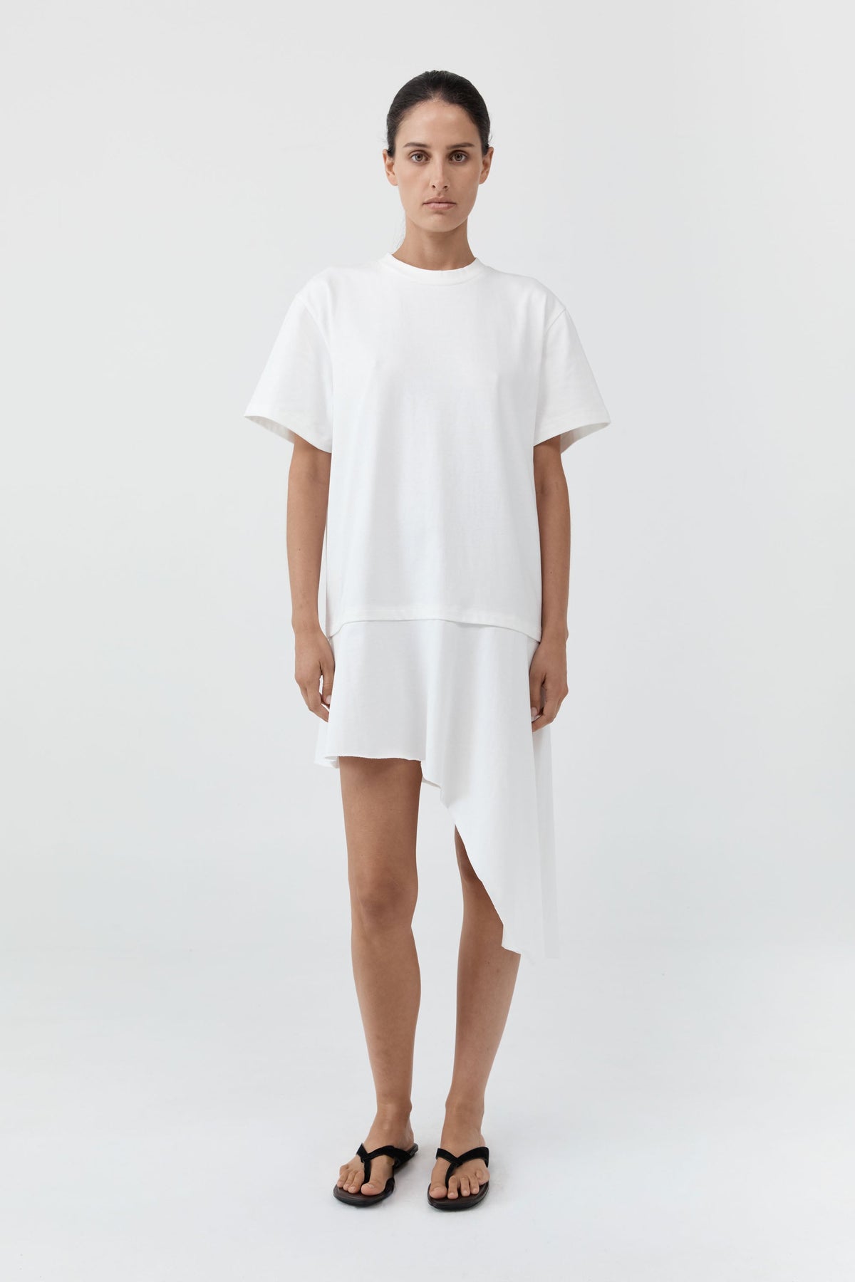 Layered Tee Mini Dress - Off White