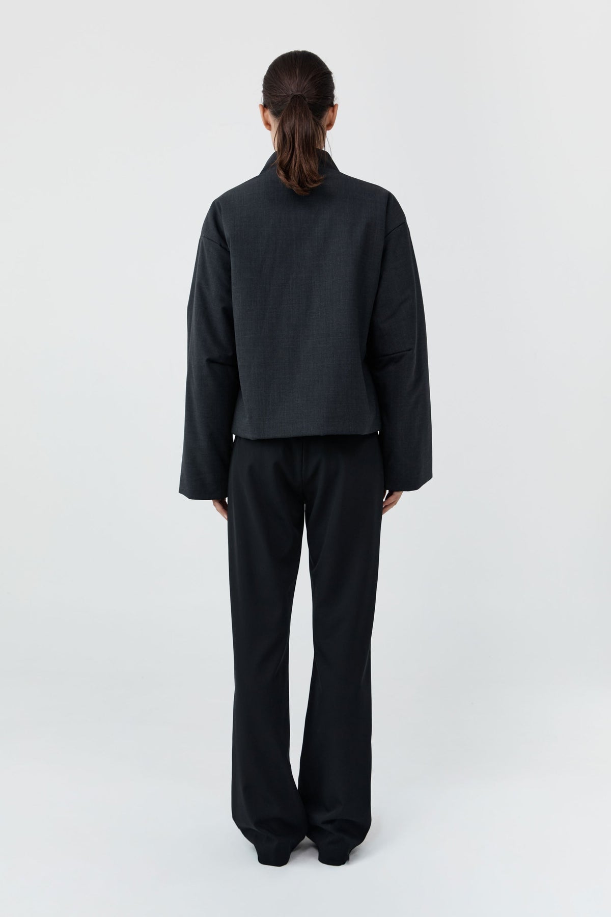 Pillow Wool Wrap Jacket - Dark Graphite