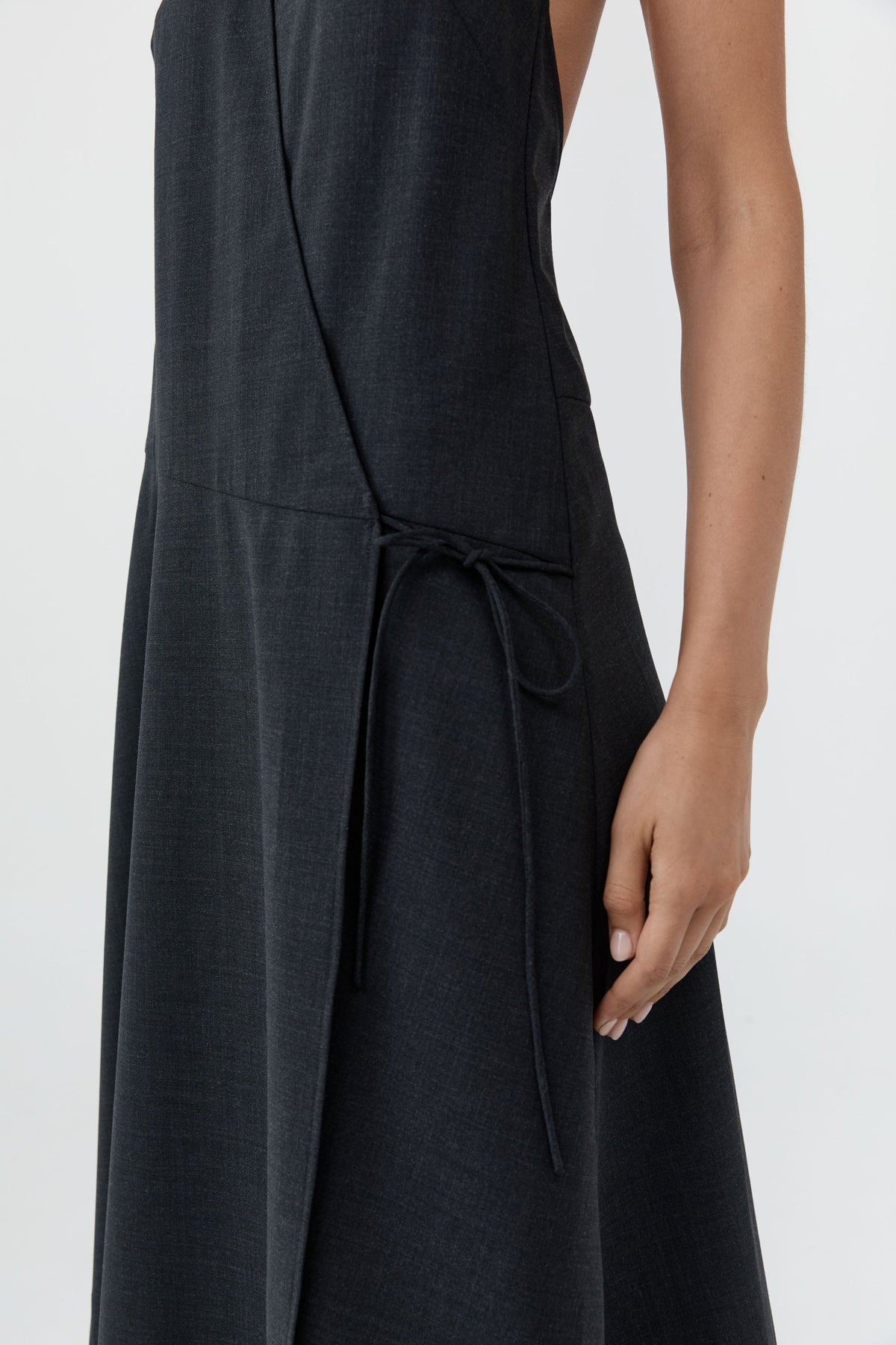 Wool Wrap Dress - Dark Graphite