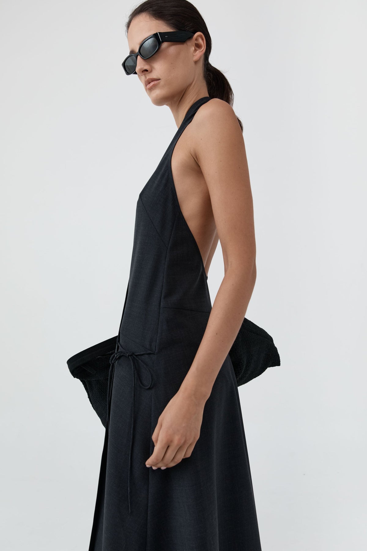 Wool Wrap Dress - Dark Graphite