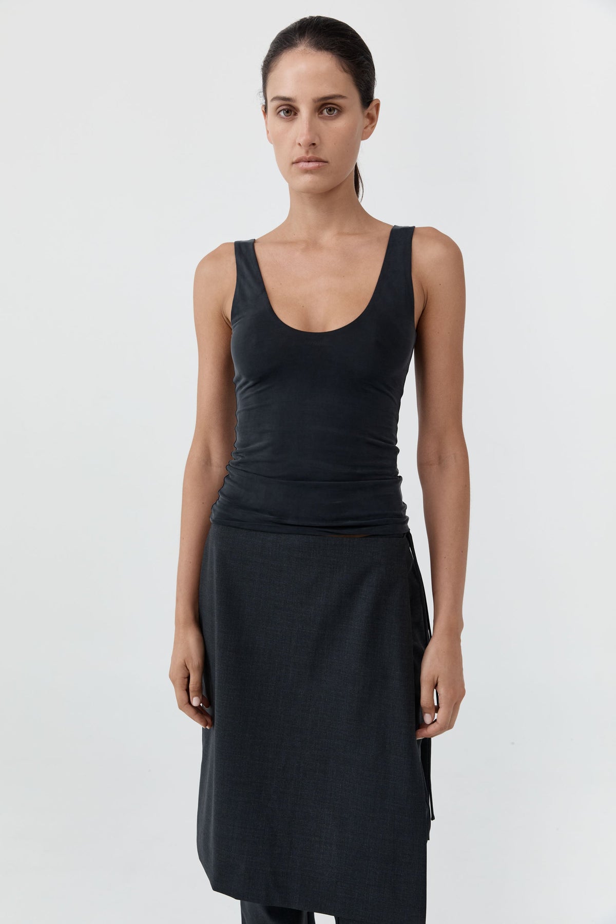 Wool Sarong Pants - Dark Graphite