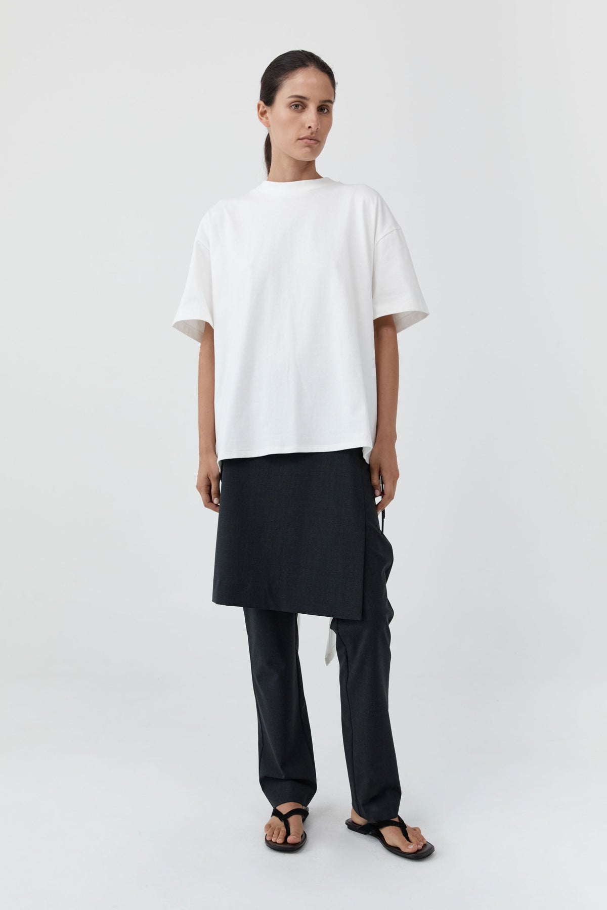 Cotton Jersey Split Back Tee - Off White