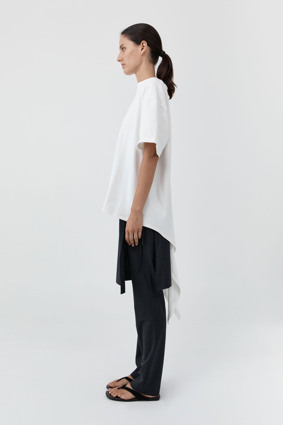 Cotton Jersey Split Back Tee - Off White