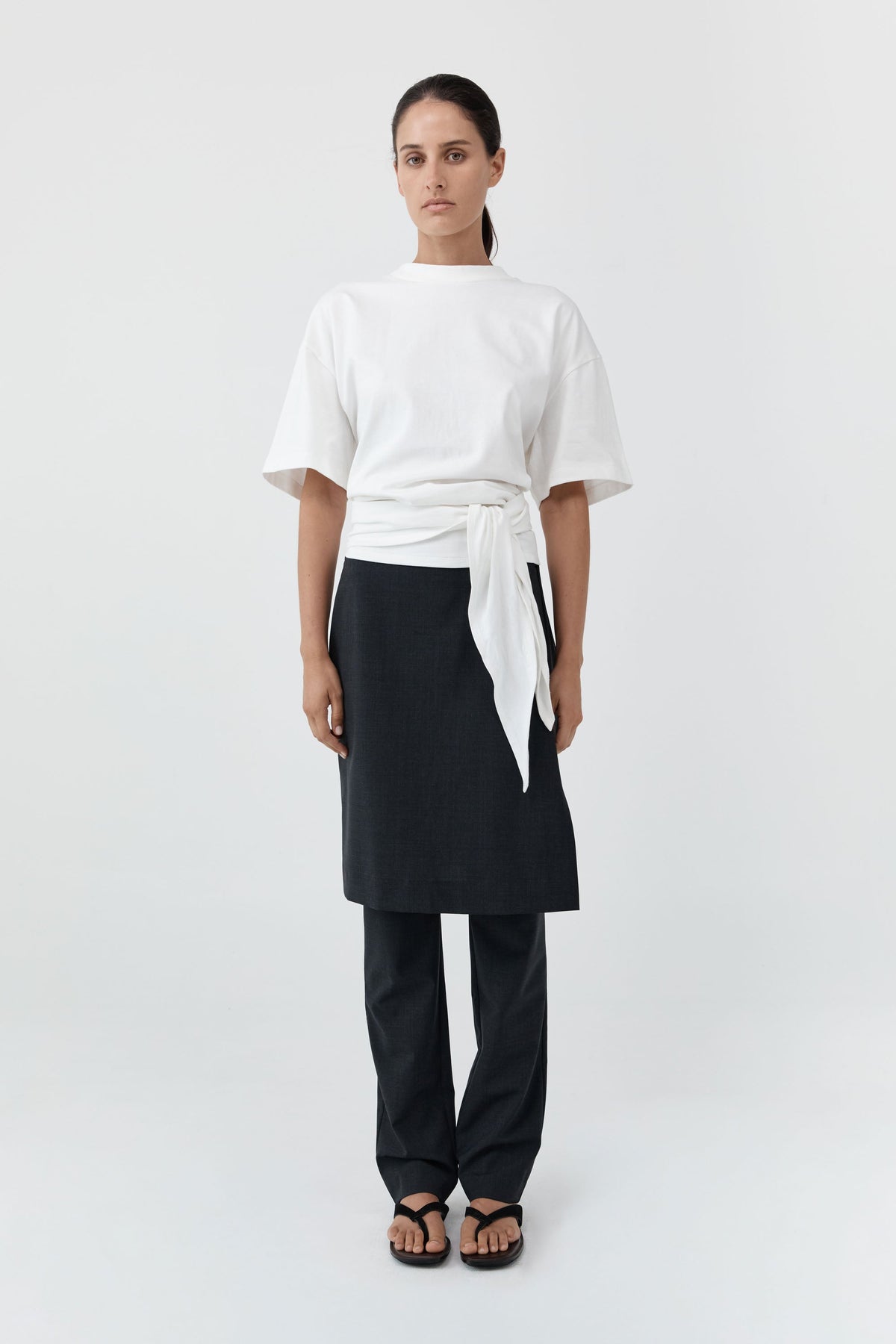 Cotton Jersey Split Back Tee - Off White