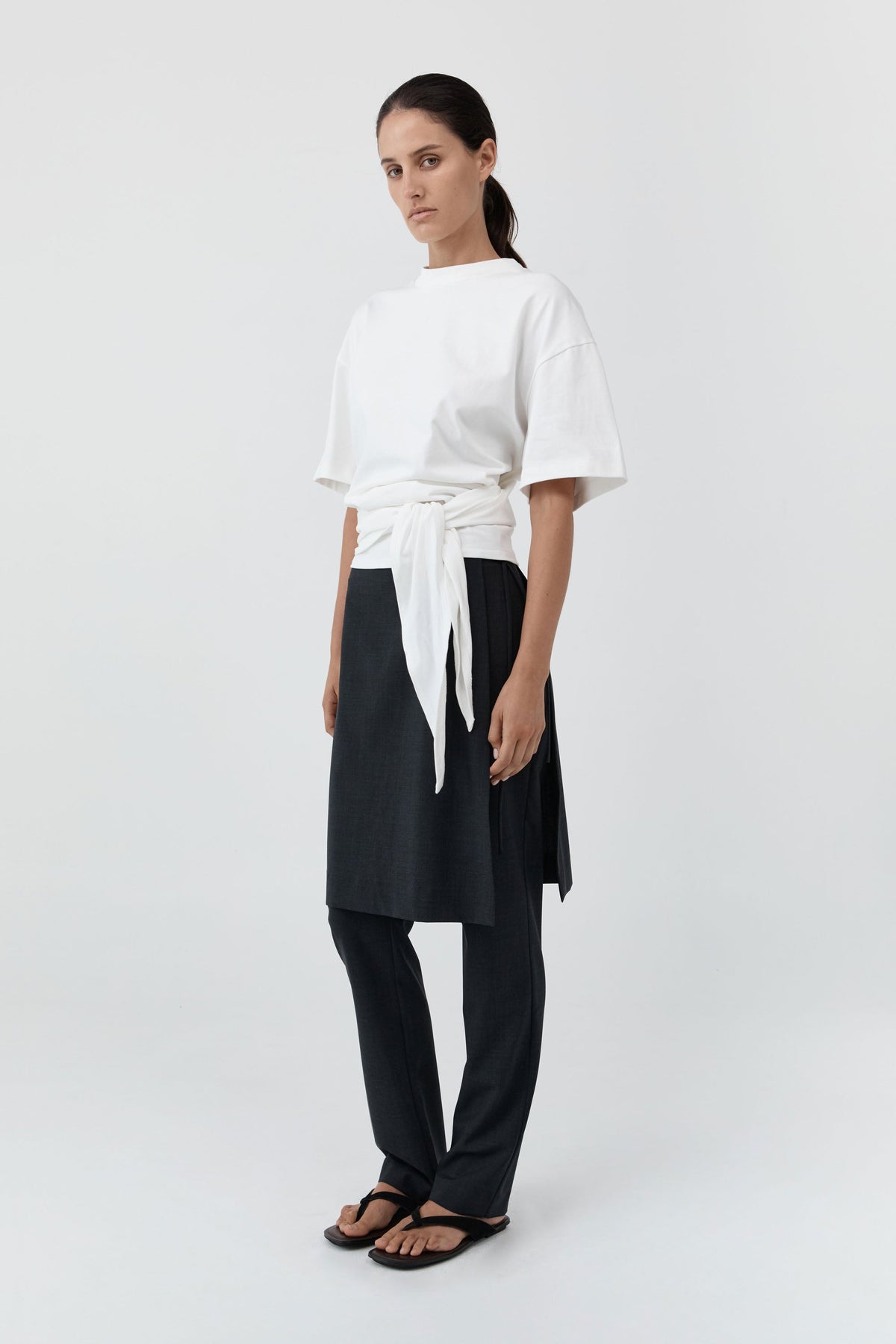 Cotton Jersey Split Back Tee - Off White