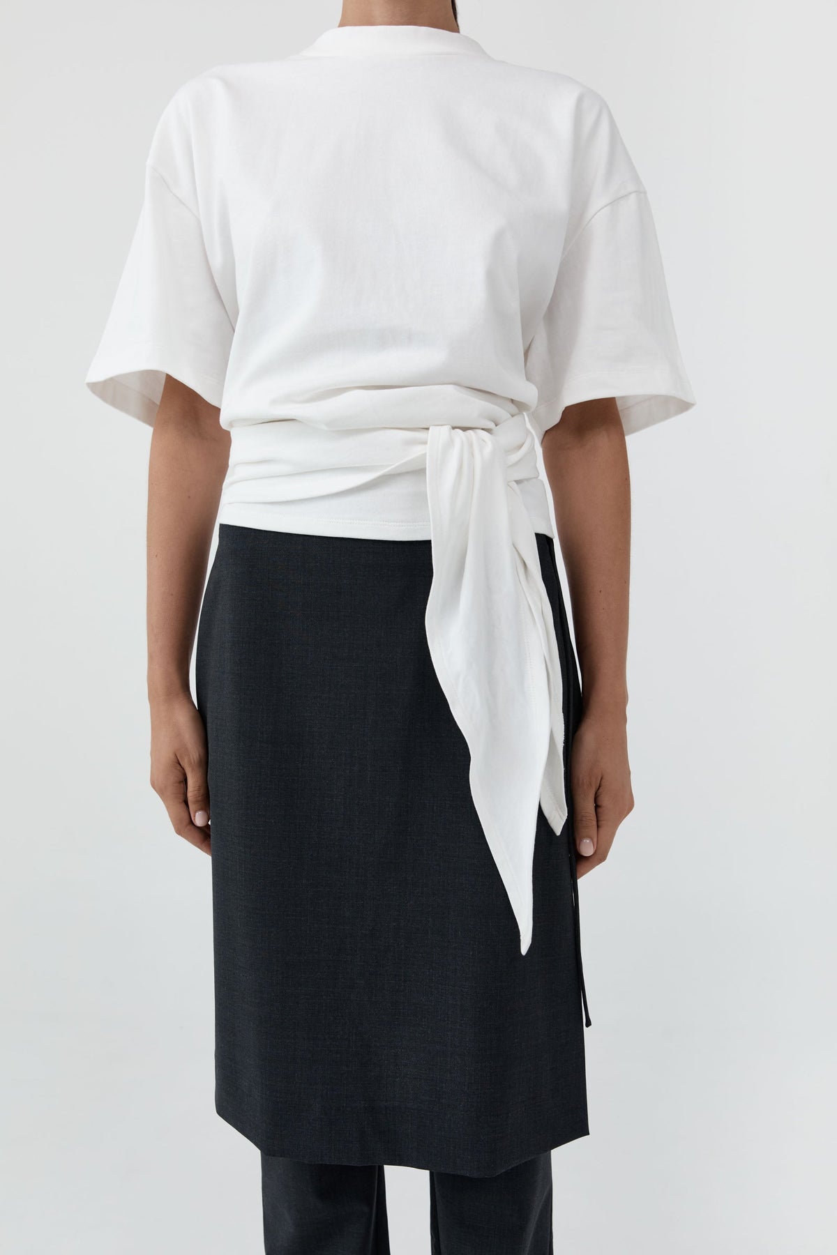 Cotton Jersey Split Back Tee - Off White