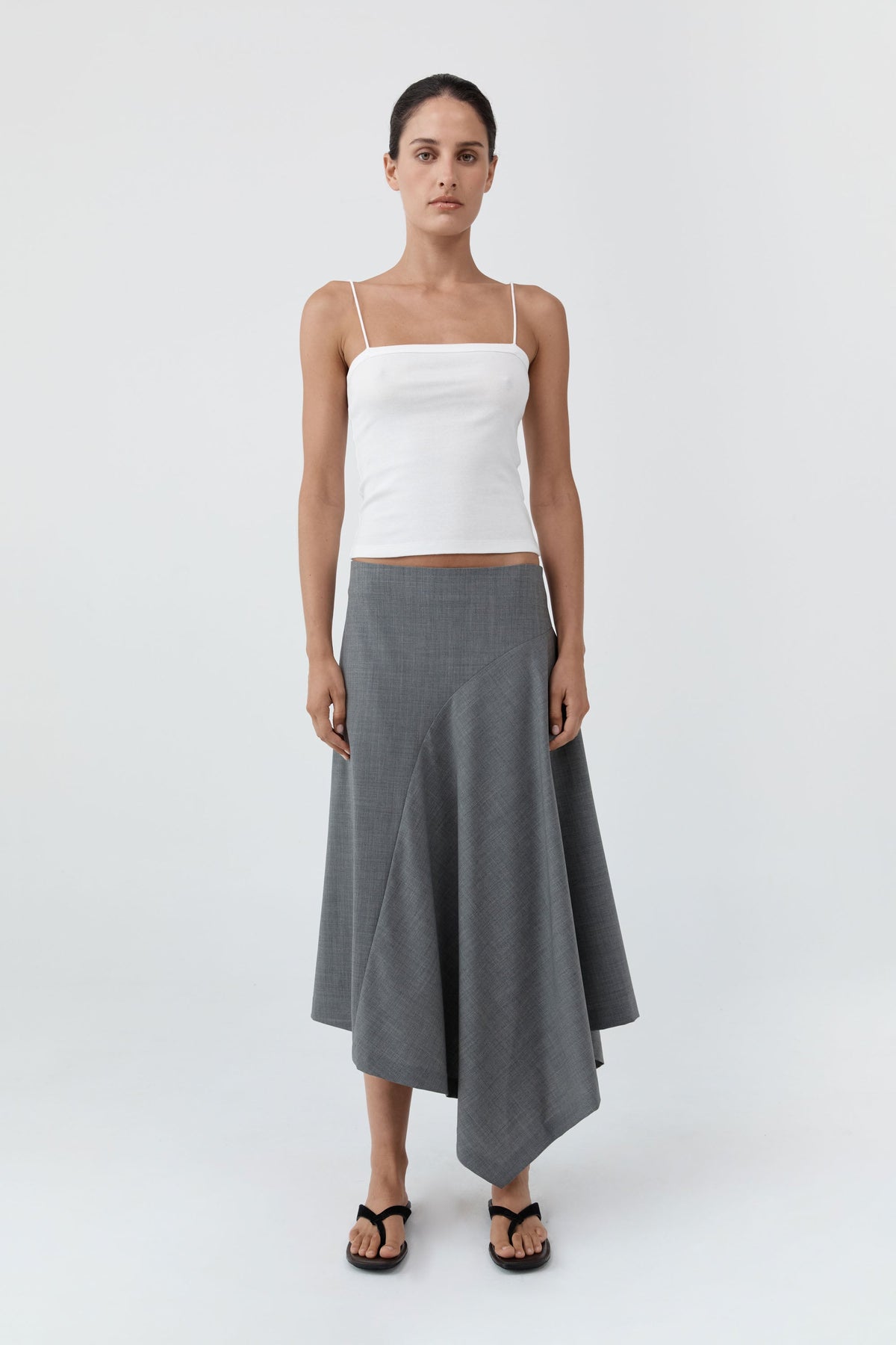 Wool Asymm Skirt - Pumice