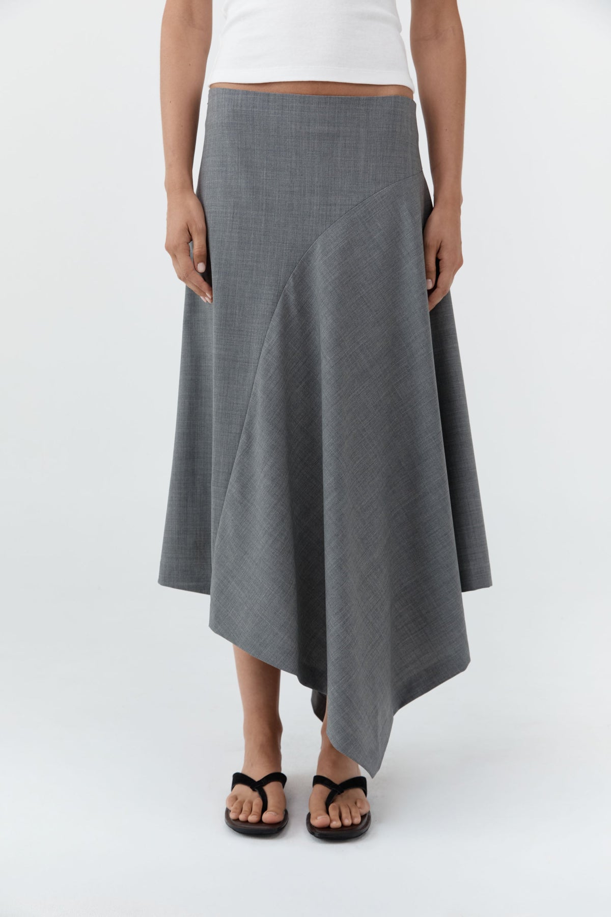 Wool Asymm Skirt - Pumice