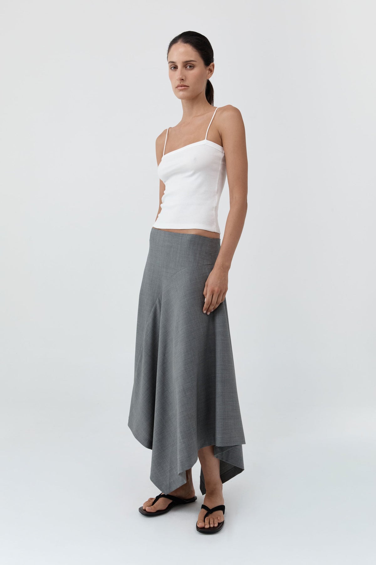 Wool Asymm Skirt - Pumice