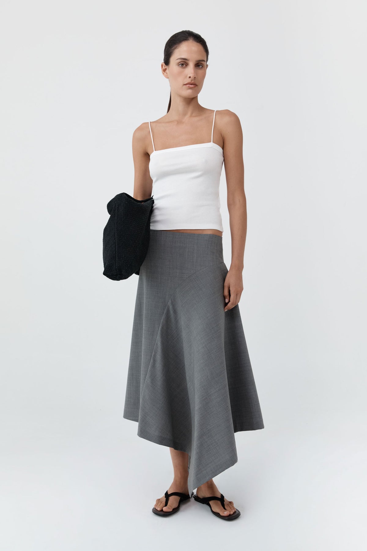 Wool Asymm Skirt - Pumice