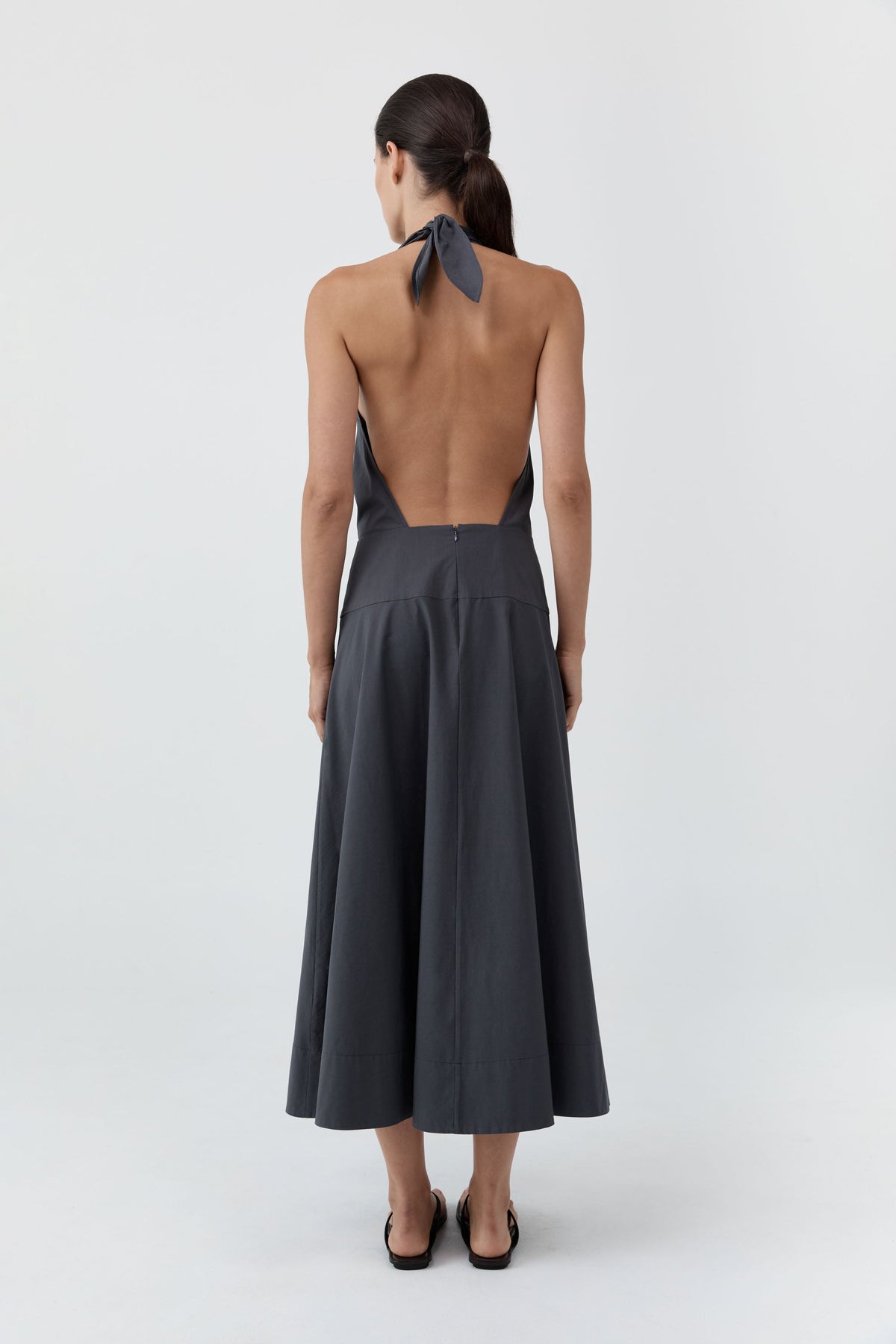 Halter Circle Hem Dress - Iron Glaze