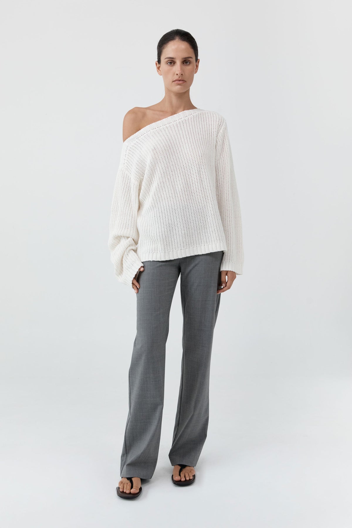 Relaxed Bateau Jumper - Off White
