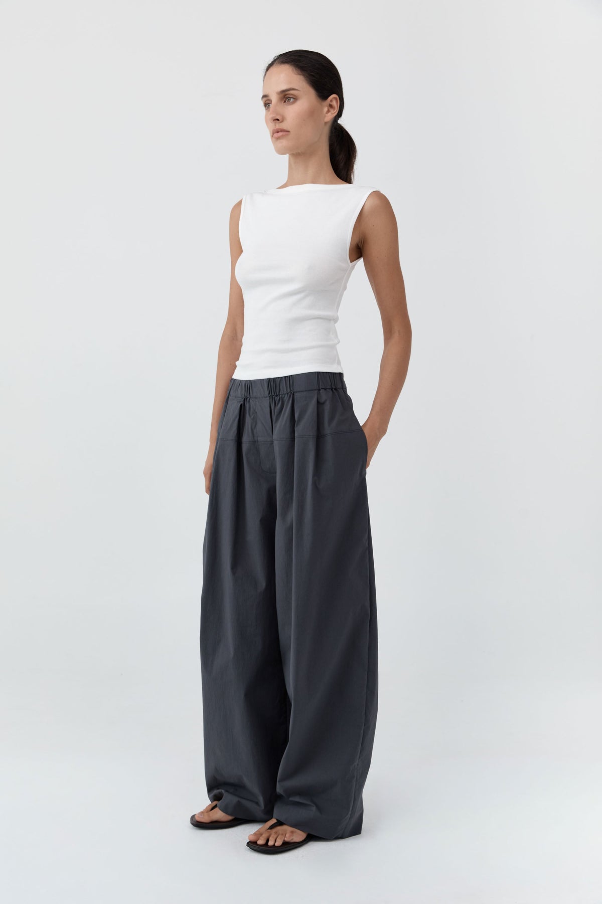 Relaxed Pleat Pants - Iron Glaze