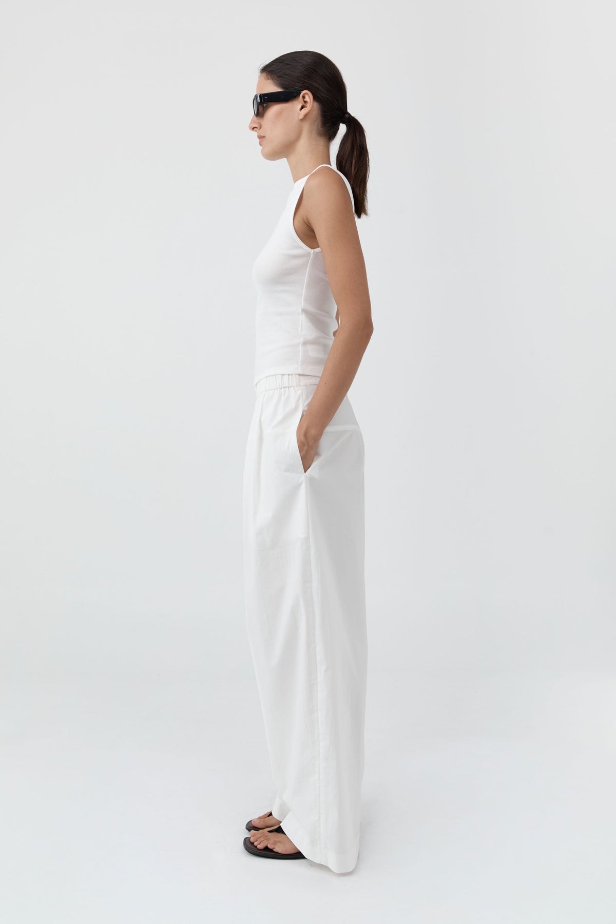 Relaxed Pleat Pants - Off White