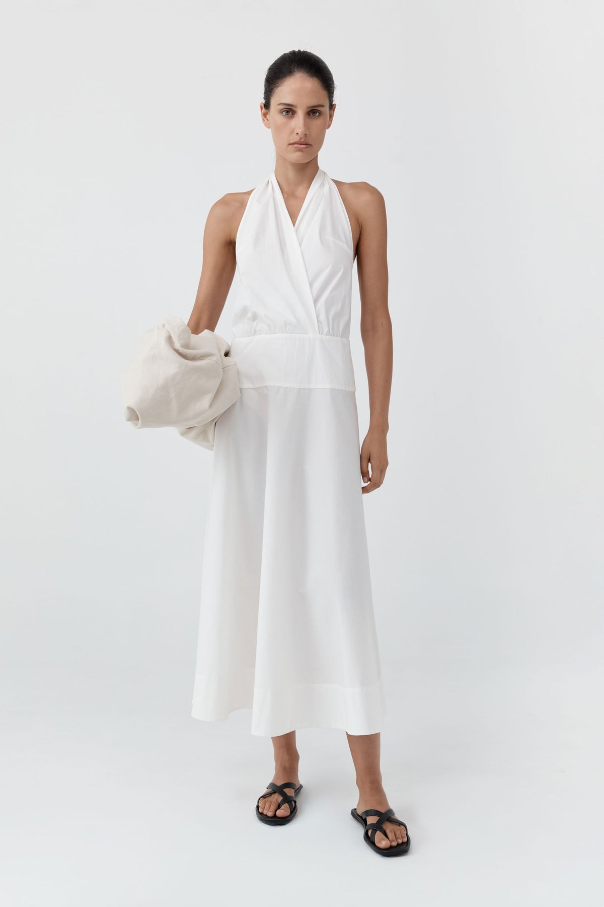 Halter Circle Hem Dress - Off White