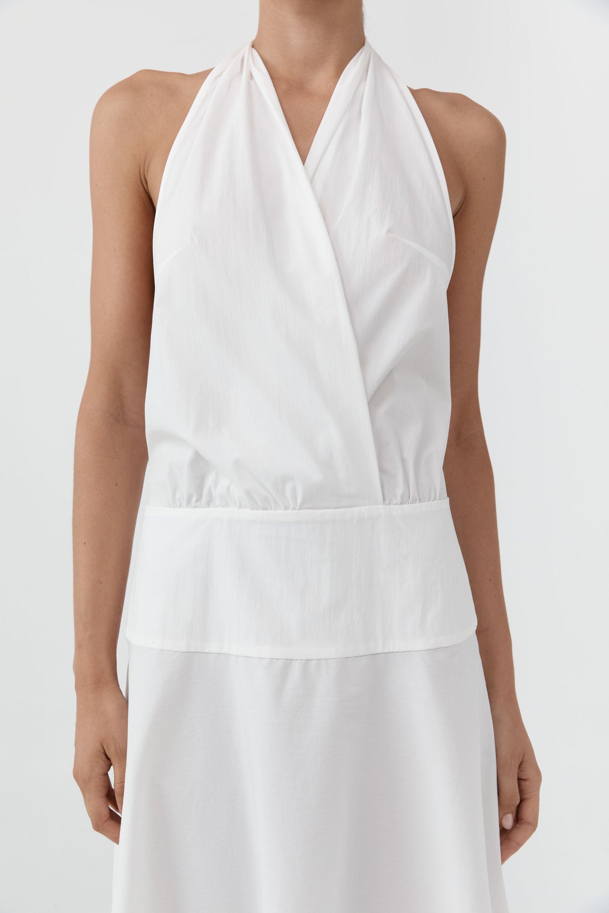 Halter Circle Hem Dress - Off White