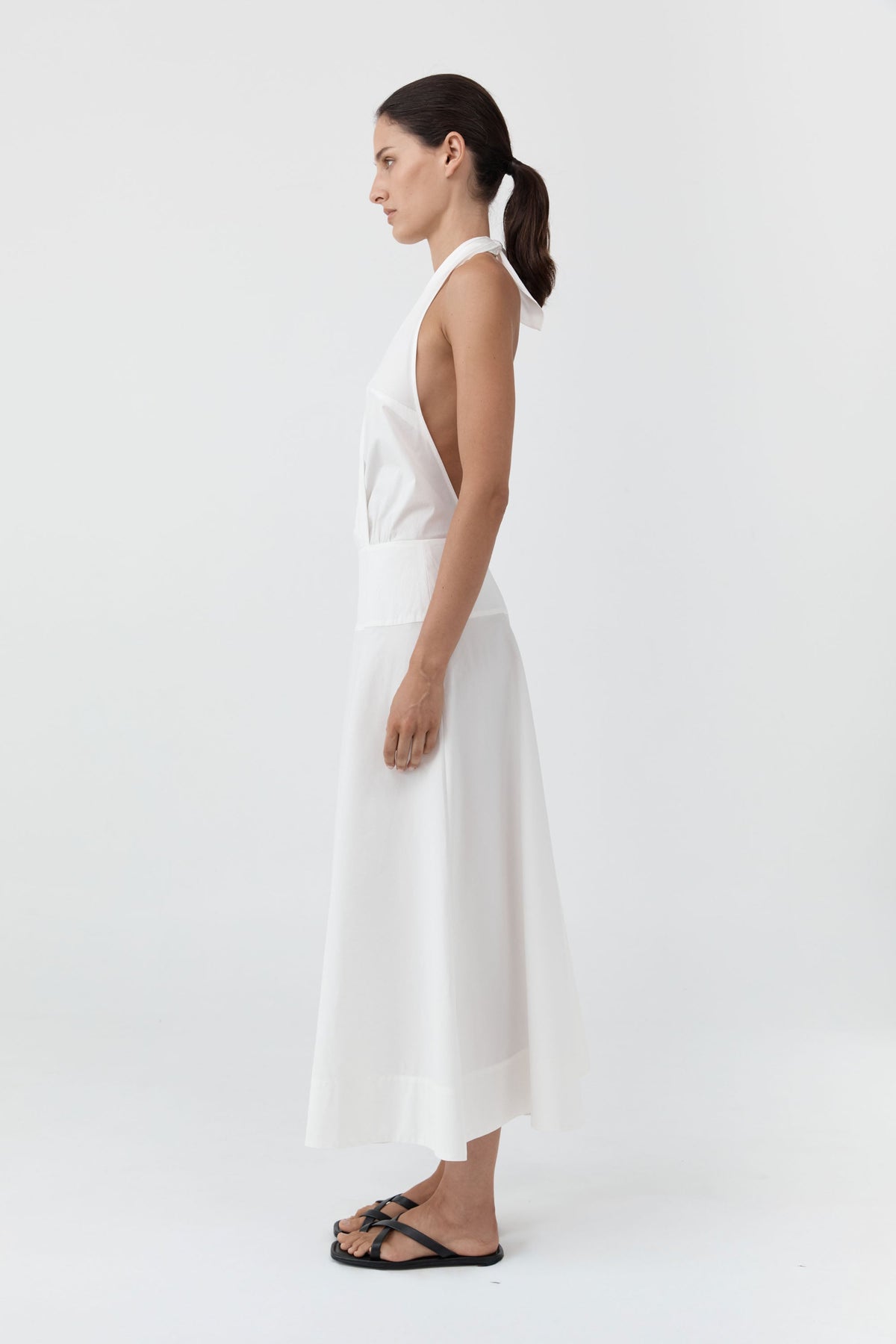 Halter Circle Hem Dress - Off White