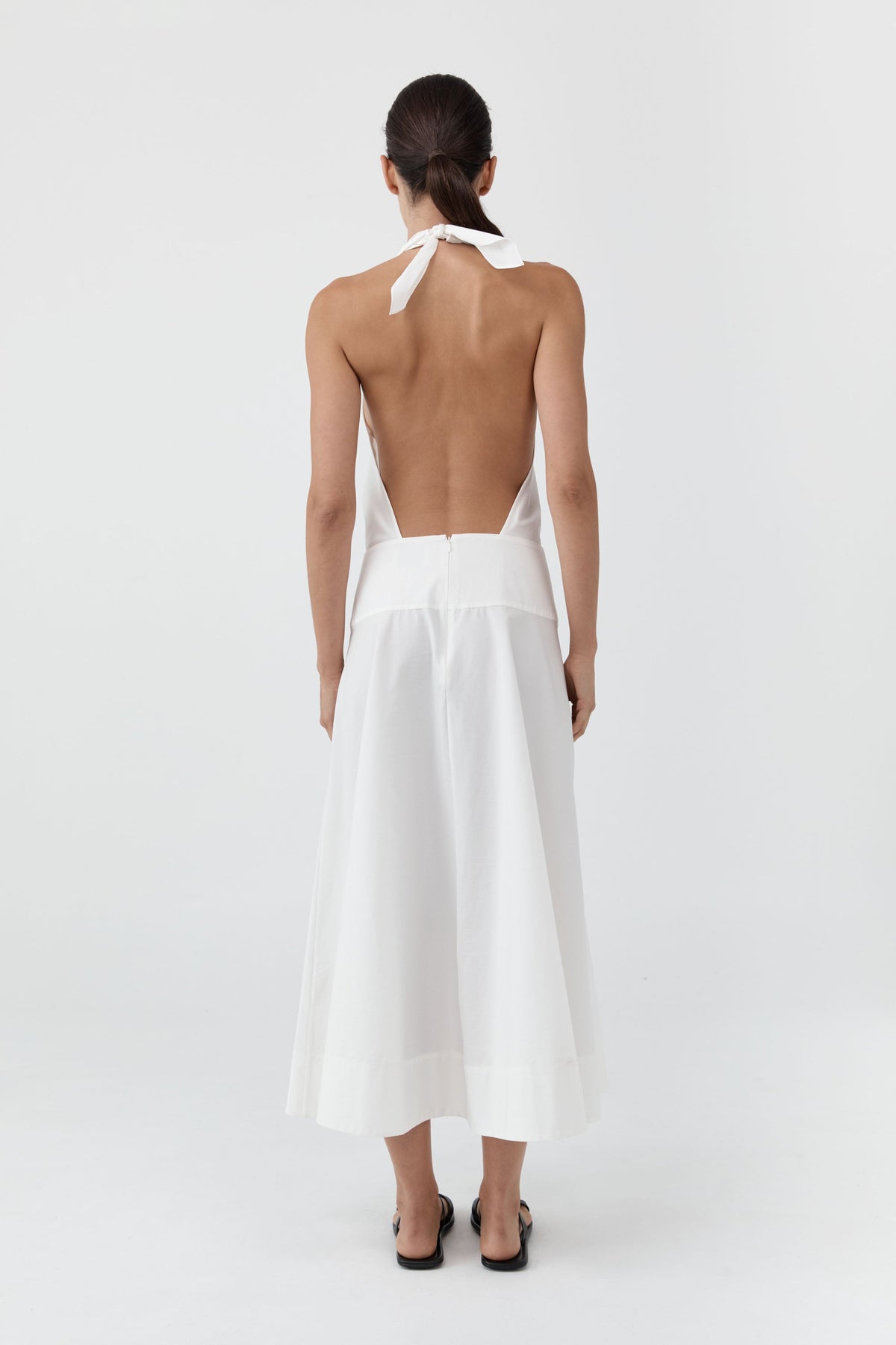 Halter Circle Hem Dress - Off White