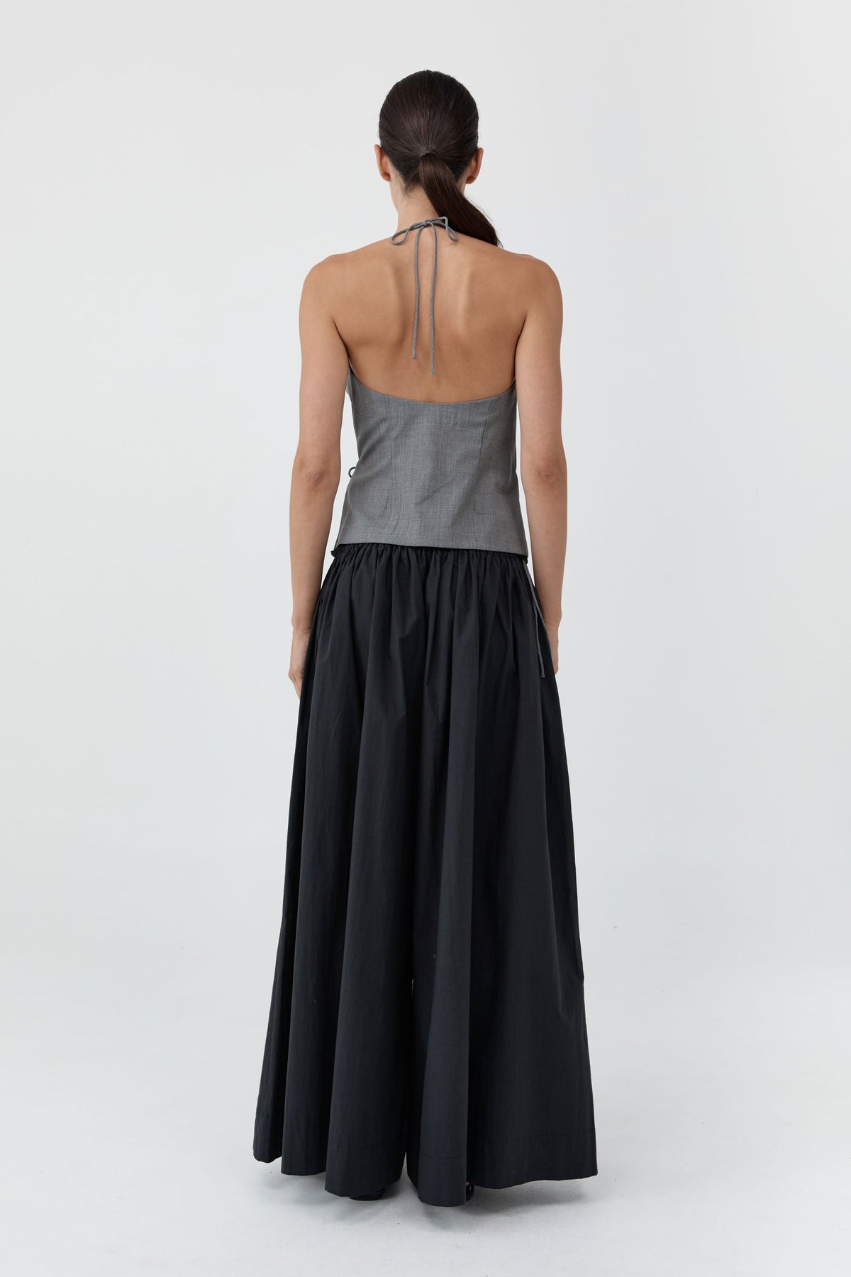 Wool Rouleau Halter Top - Pumice