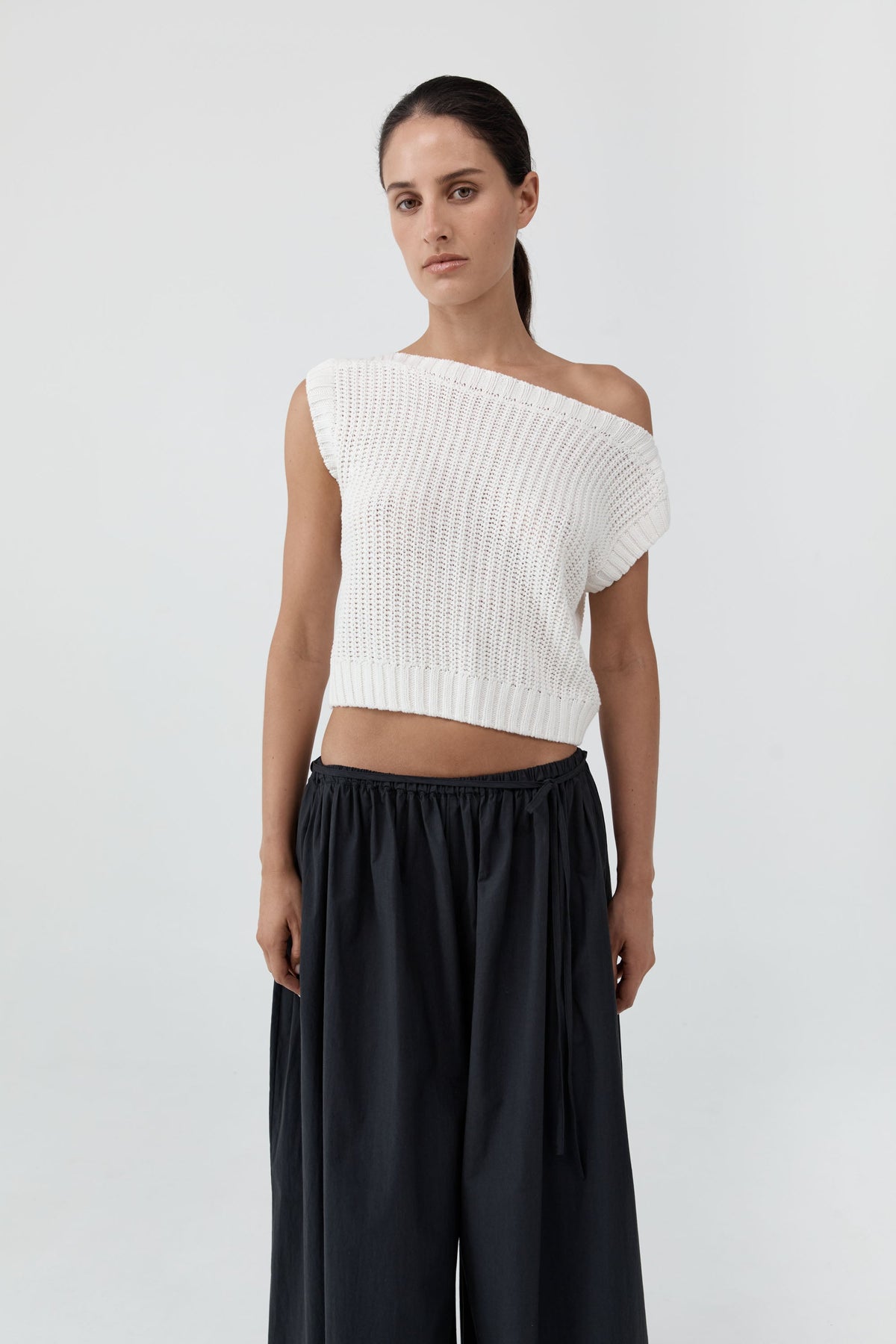 Relaxed Bateau Top - Off White