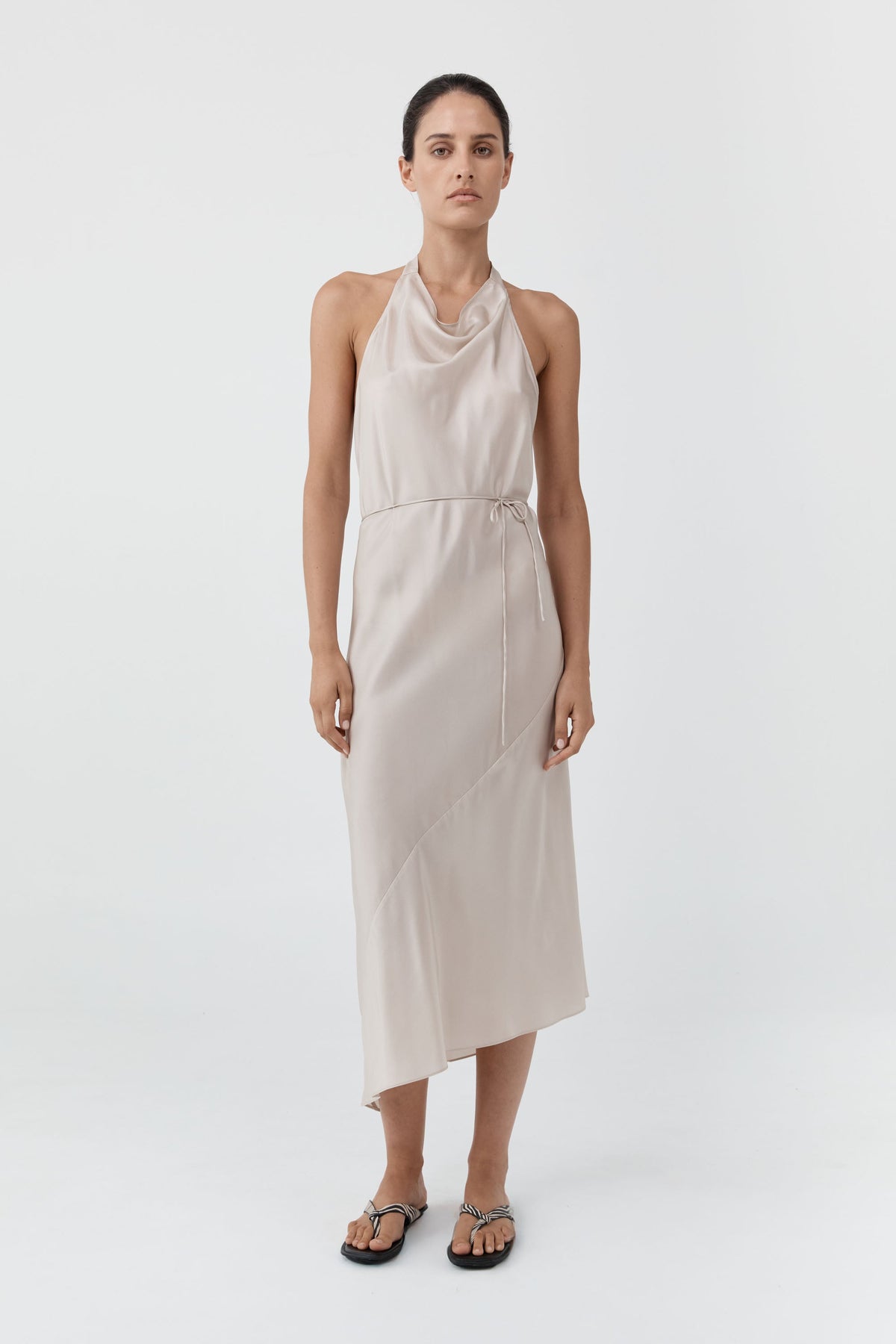 Silk Wrap Dress - Soft Ash