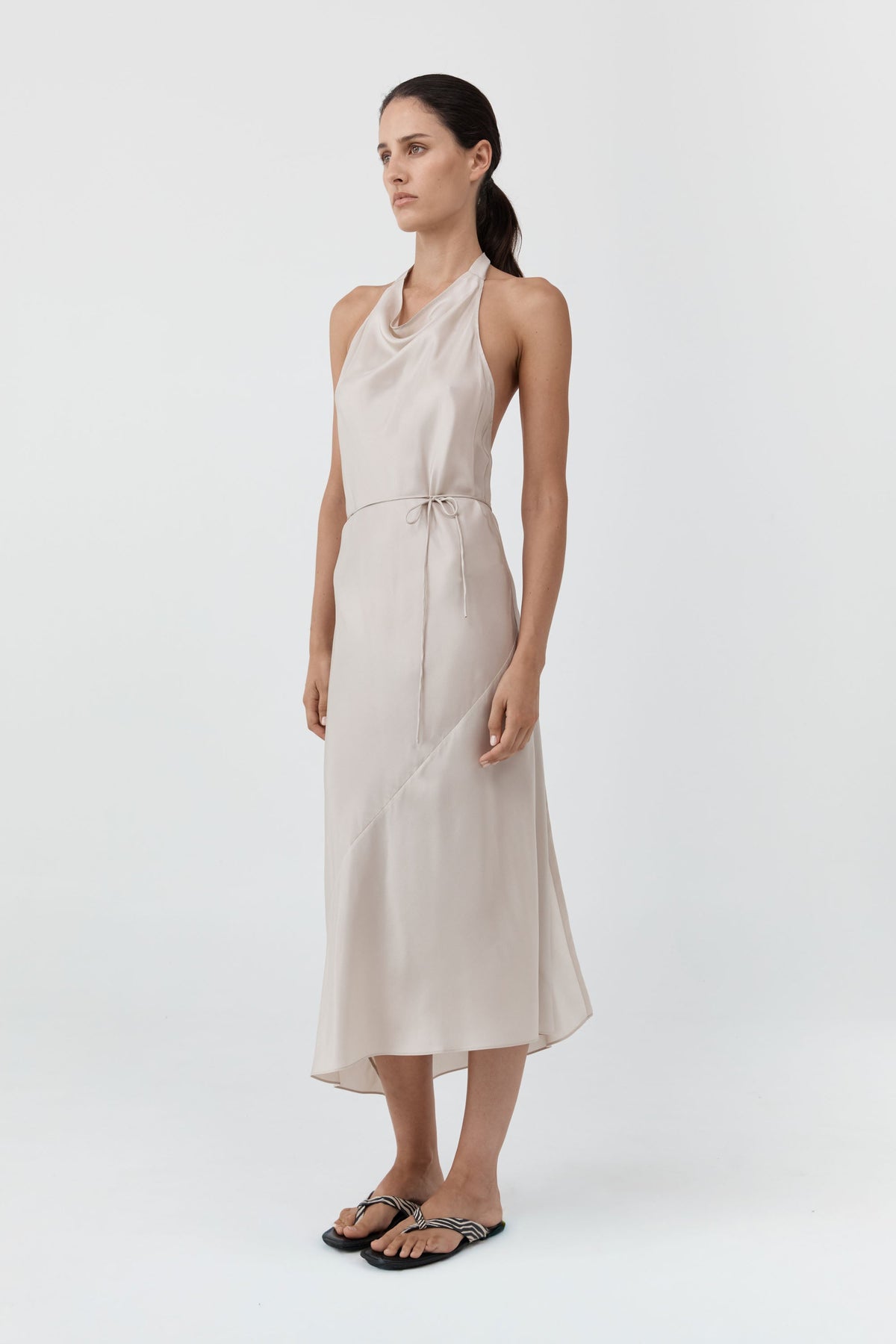 Silk Wrap Dress - Soft Ash