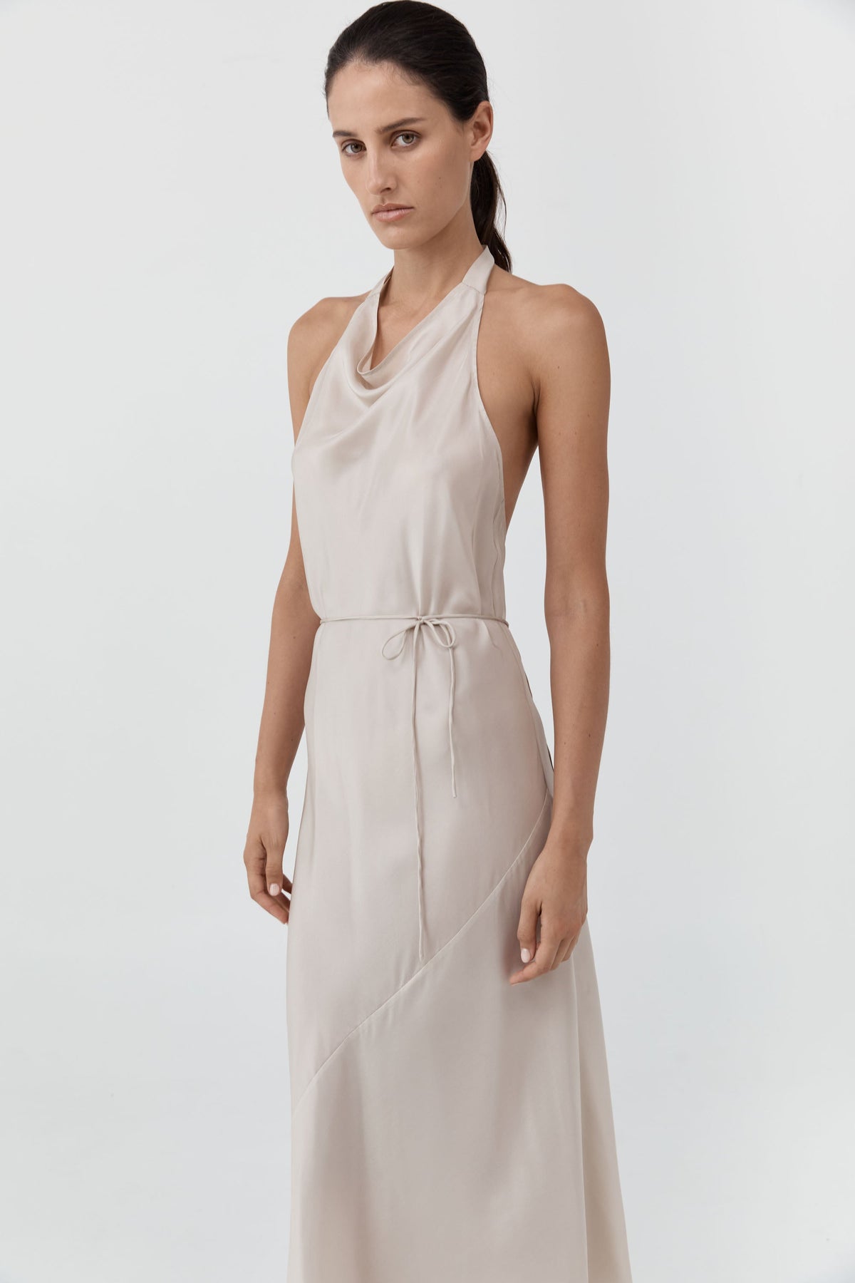 Silk Wrap Dress - Soft Ash