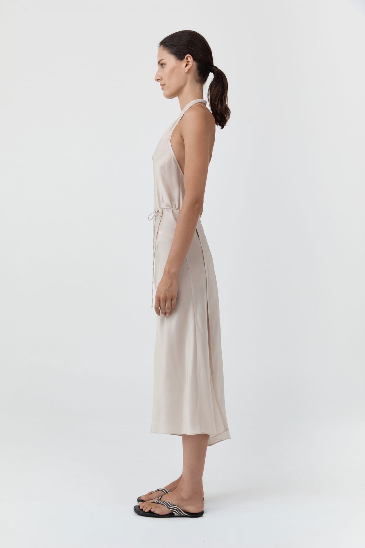 Silk Wrap Dress - Soft Ash