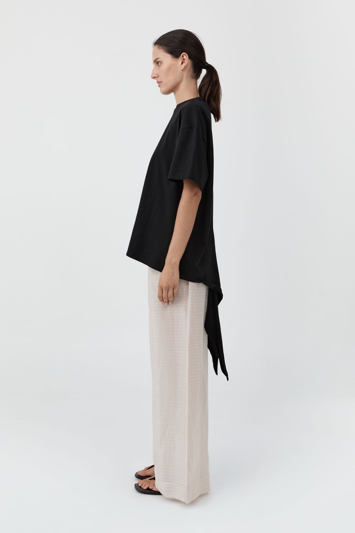 Woven Check Relaxed Pants - Soft Ash