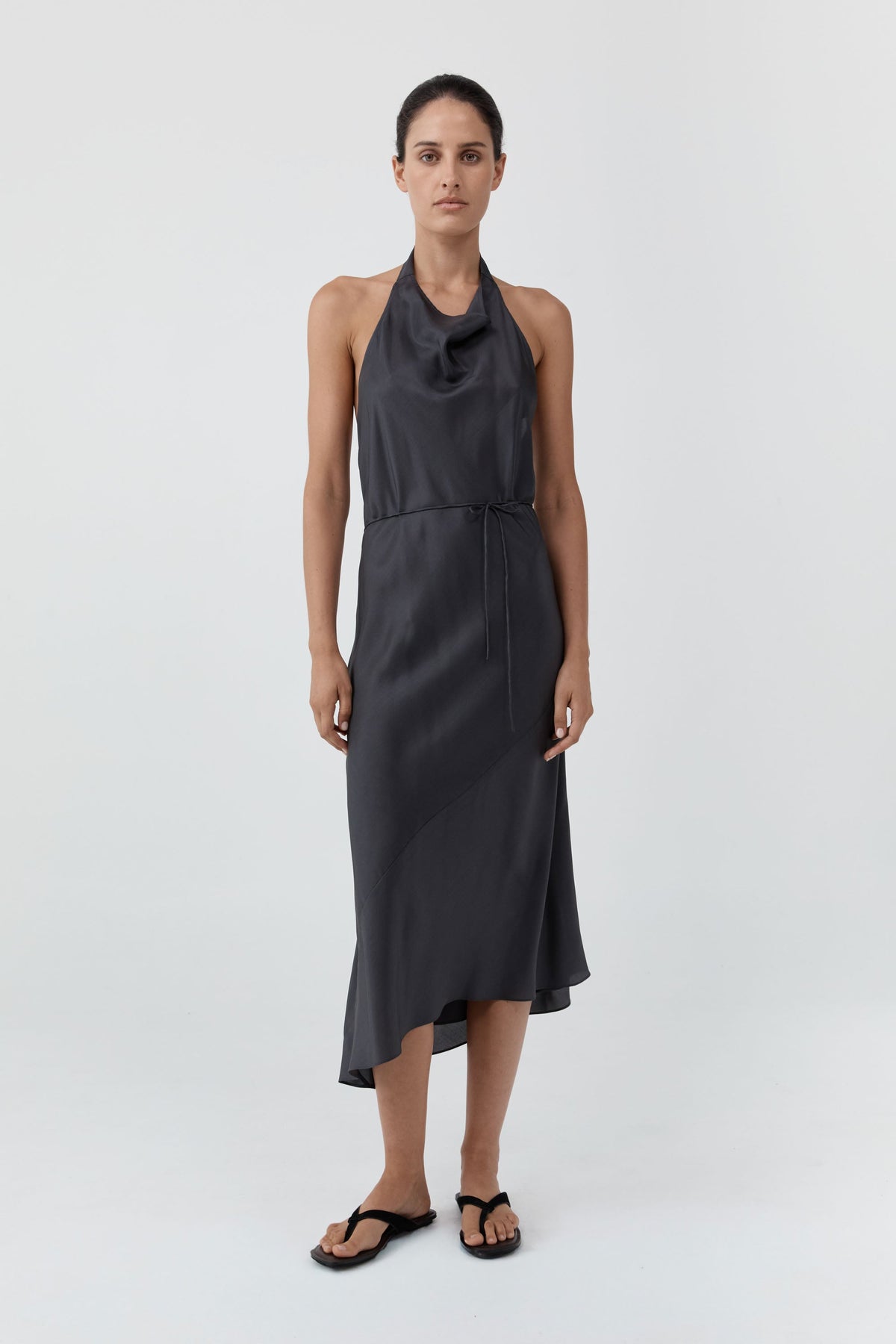 Silk Wrap Dress - Washed Black