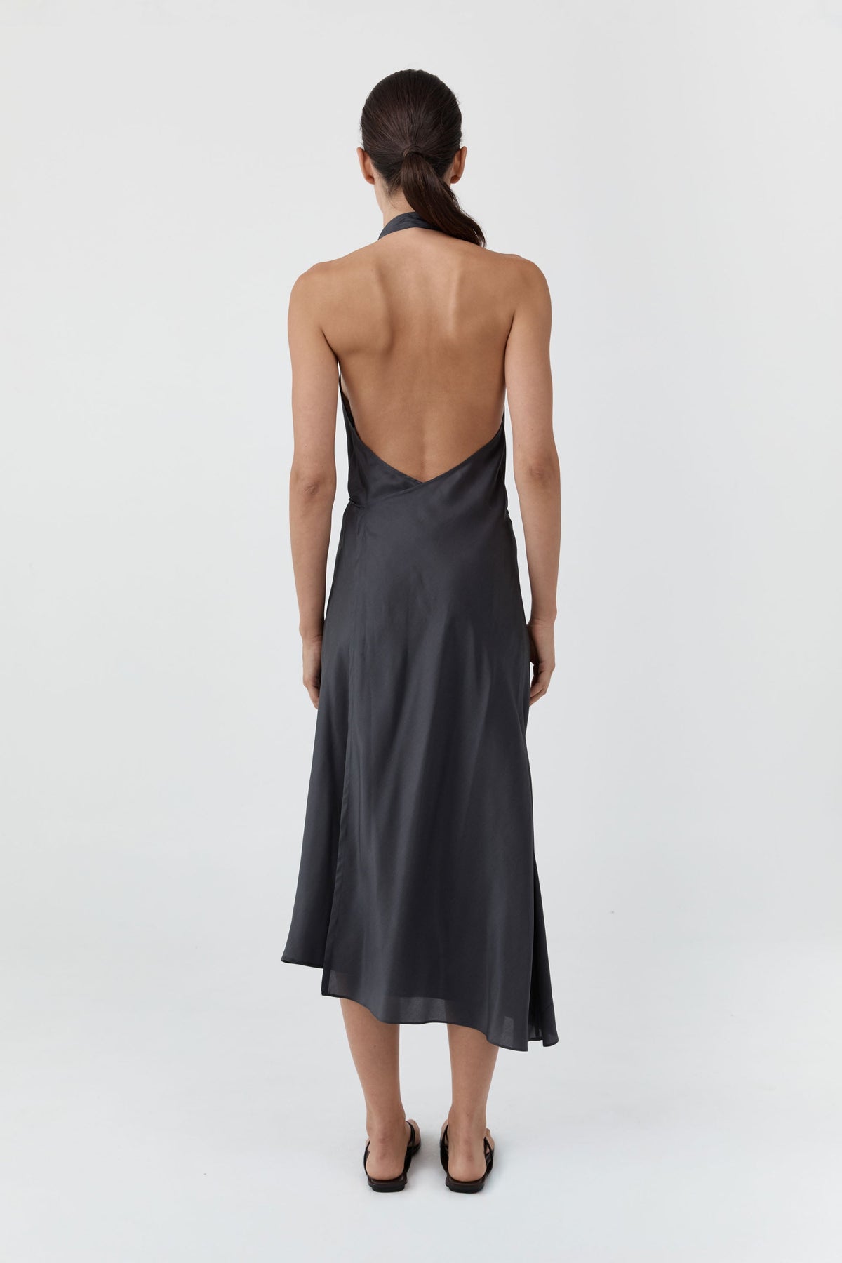 Silk Wrap Dress - Washed Black