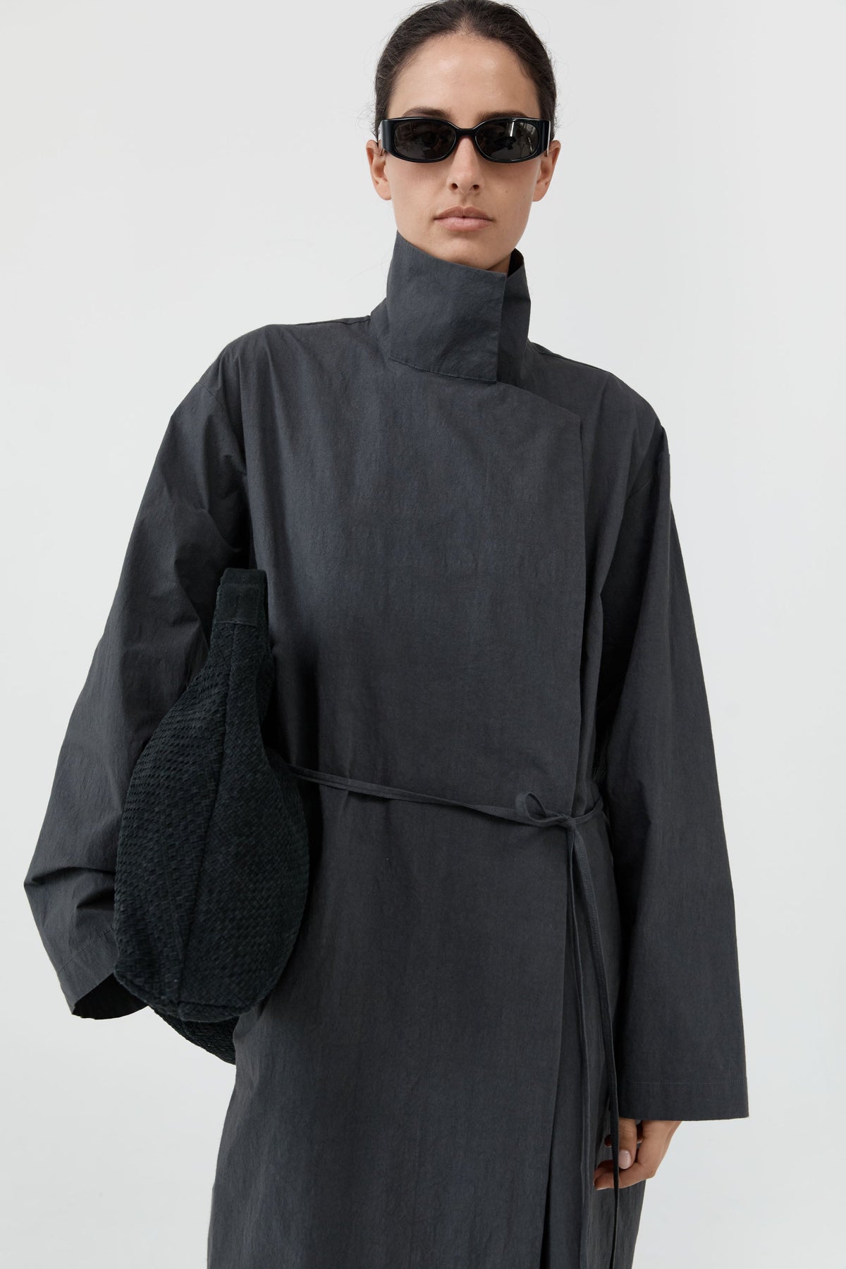 Technical Cotton Cocoon Coat - Iron Glaze