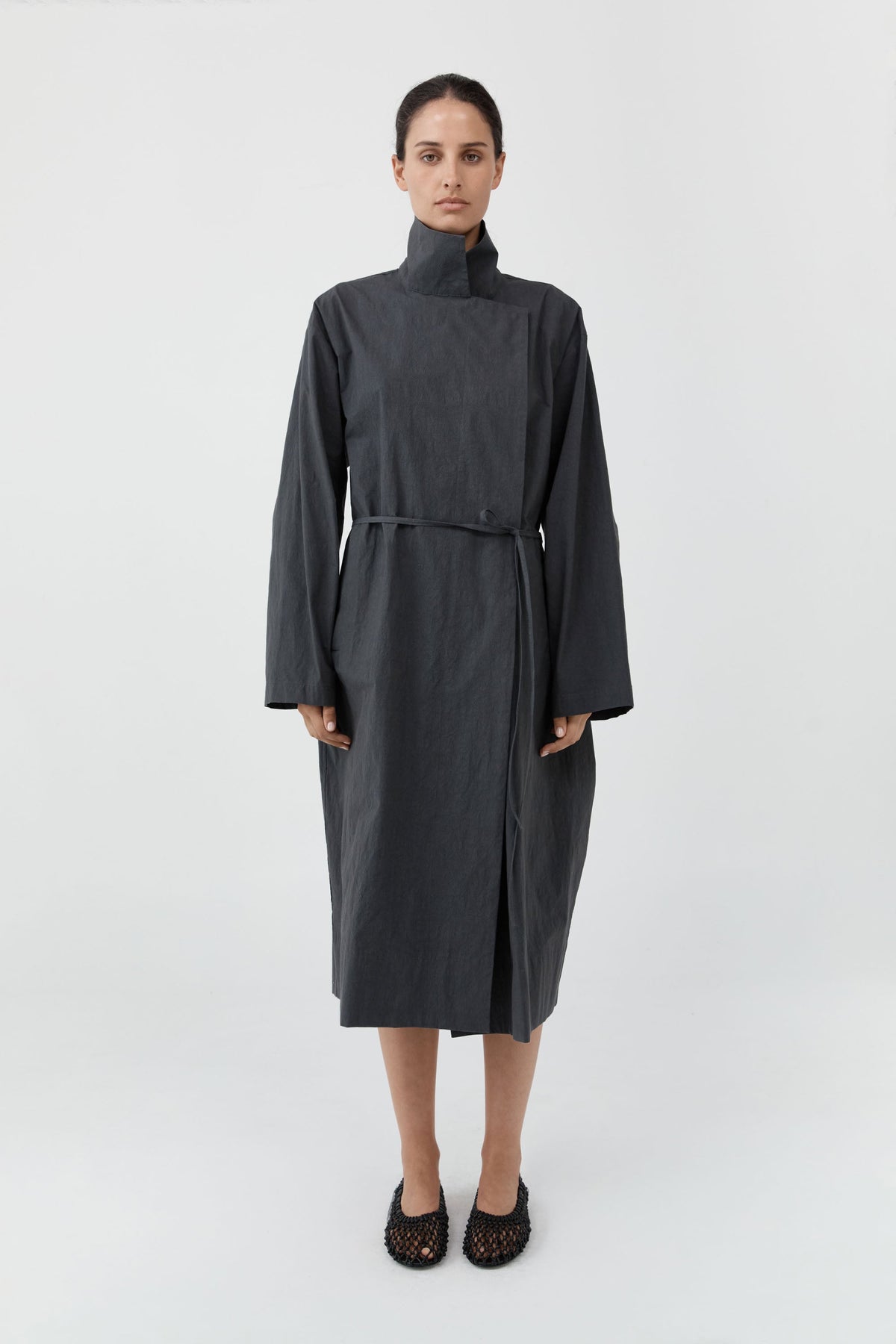 Technical Cotton Cocoon Coat - Iron Glaze