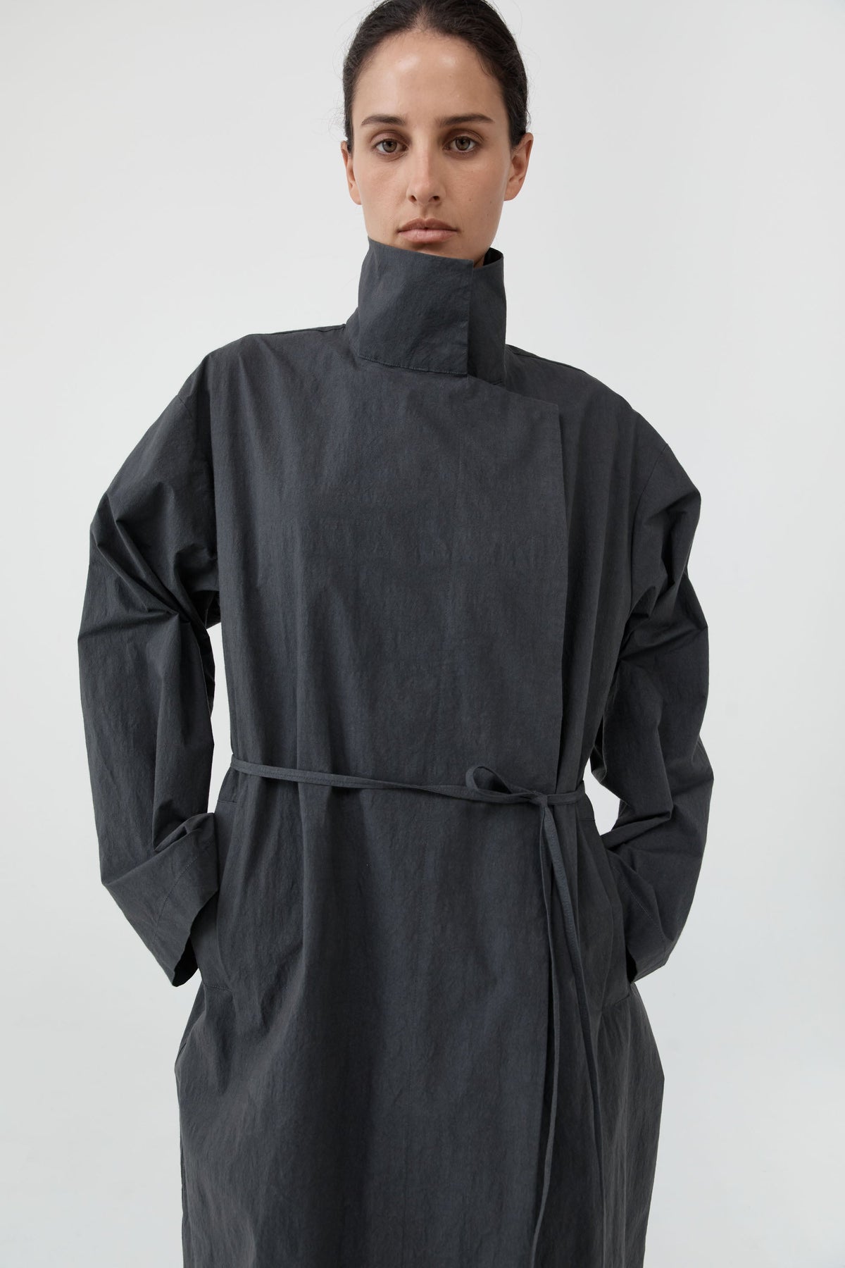 Technical Cotton Cocoon Coat - Iron Glaze