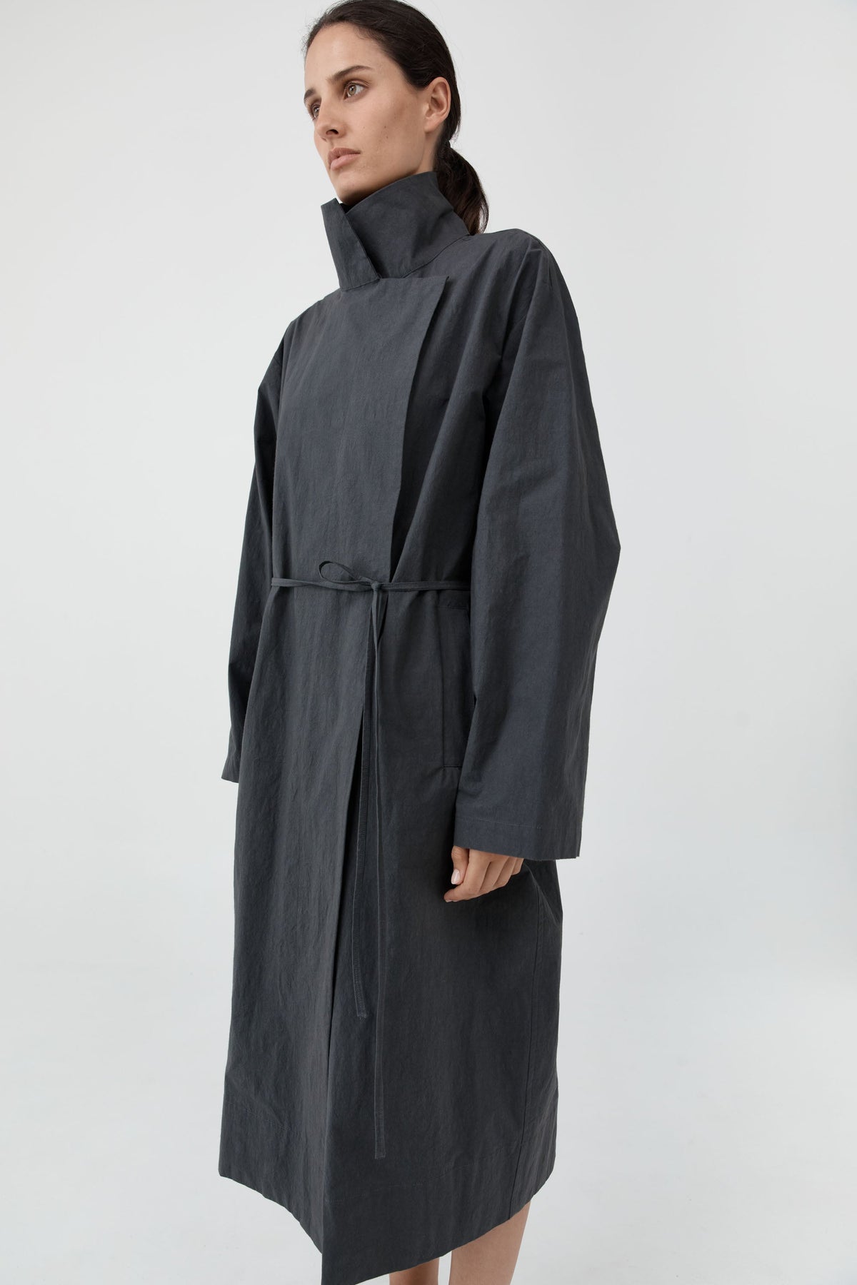 Technical Cotton Cocoon Coat - Iron Glaze