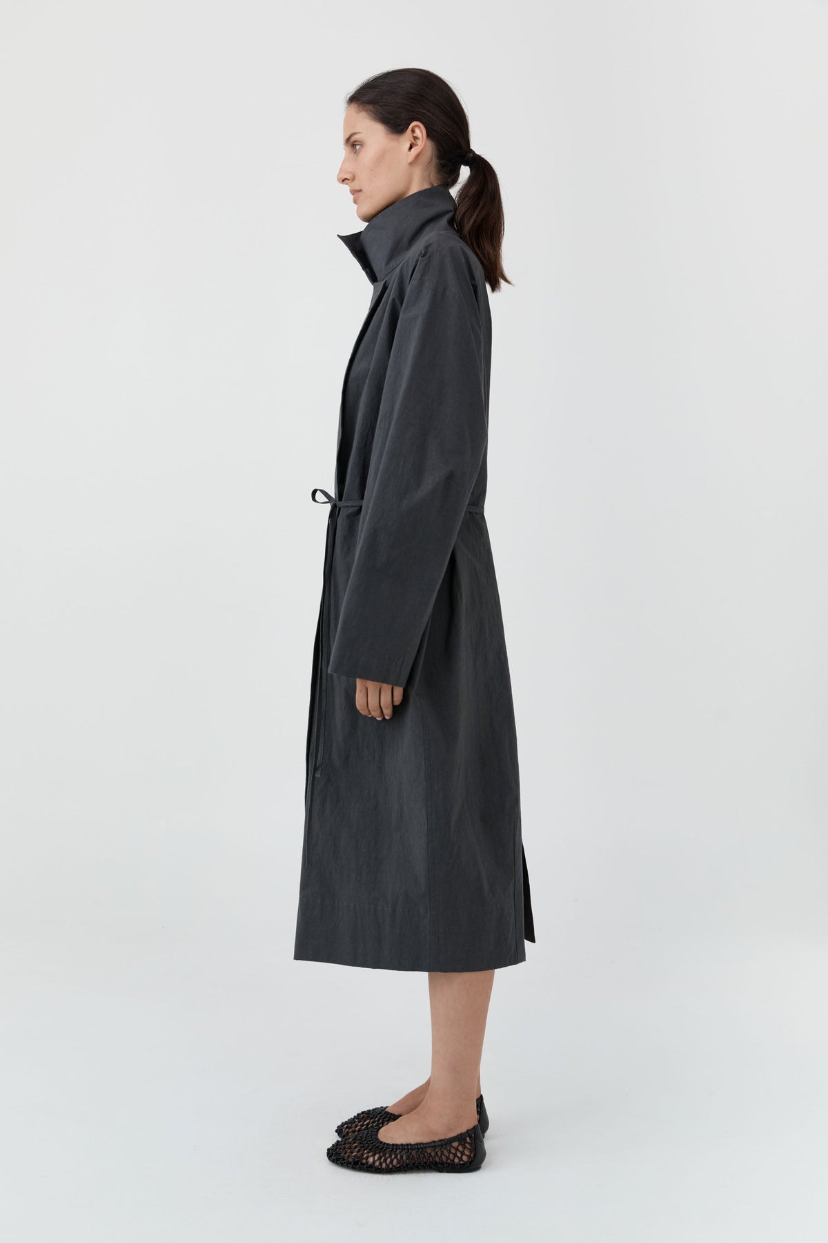 Technical Cotton Cocoon Coat - Iron Glaze