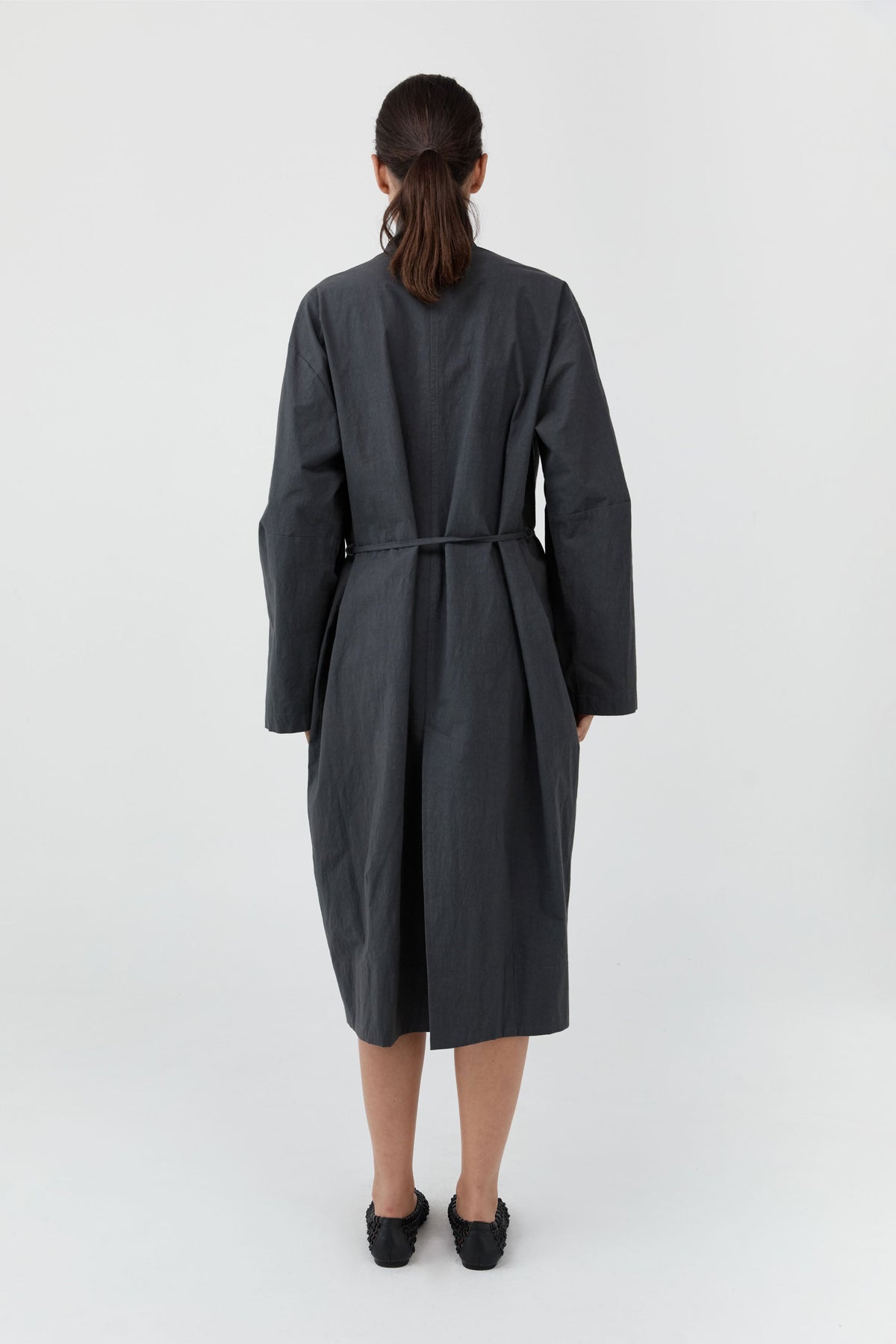 Technical Cotton Cocoon Coat - Iron Glaze