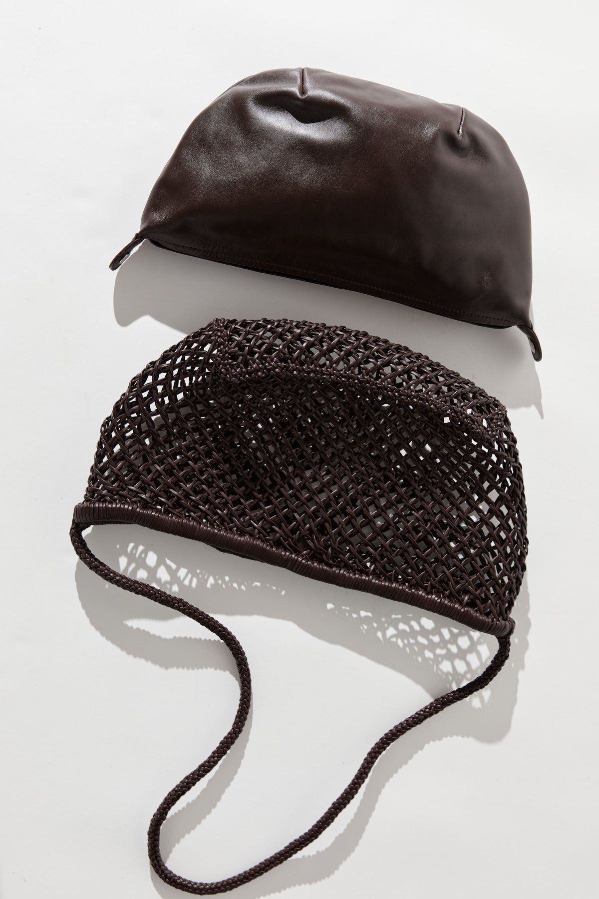 Mesh Crescent Bag - Coffee