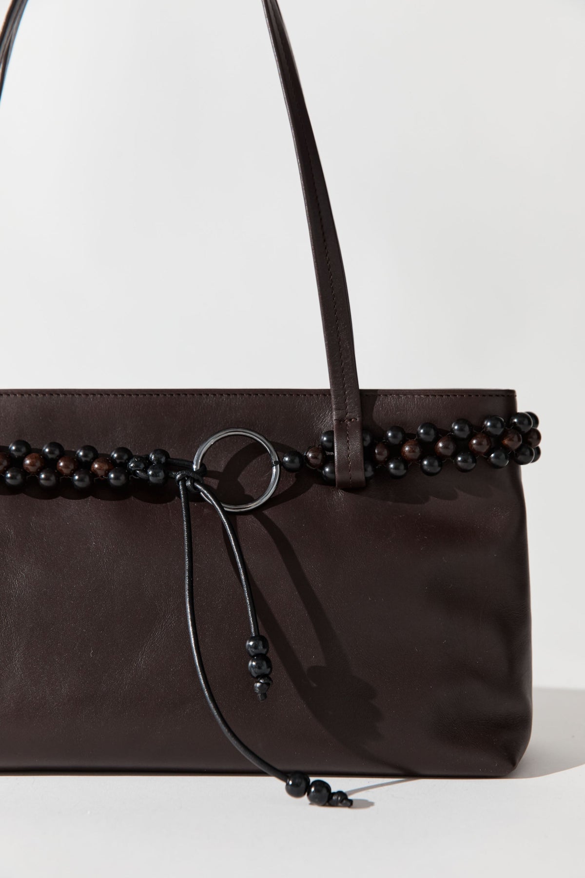 Bead Belt Detail Bag - Coffee